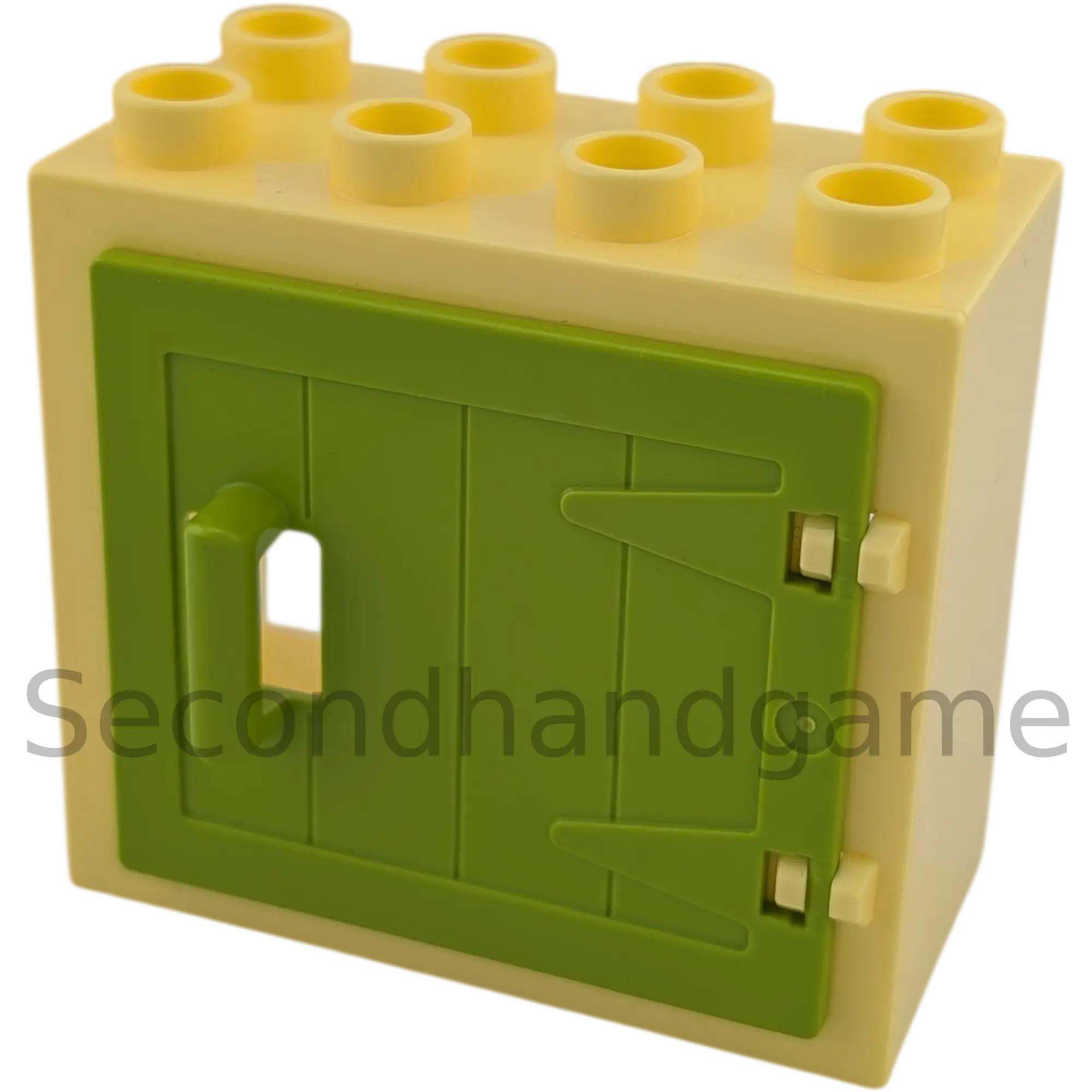 Lego Duplo 2332 Fensterrahmen 2x4 Hellgelb mit hellgrüne Tür