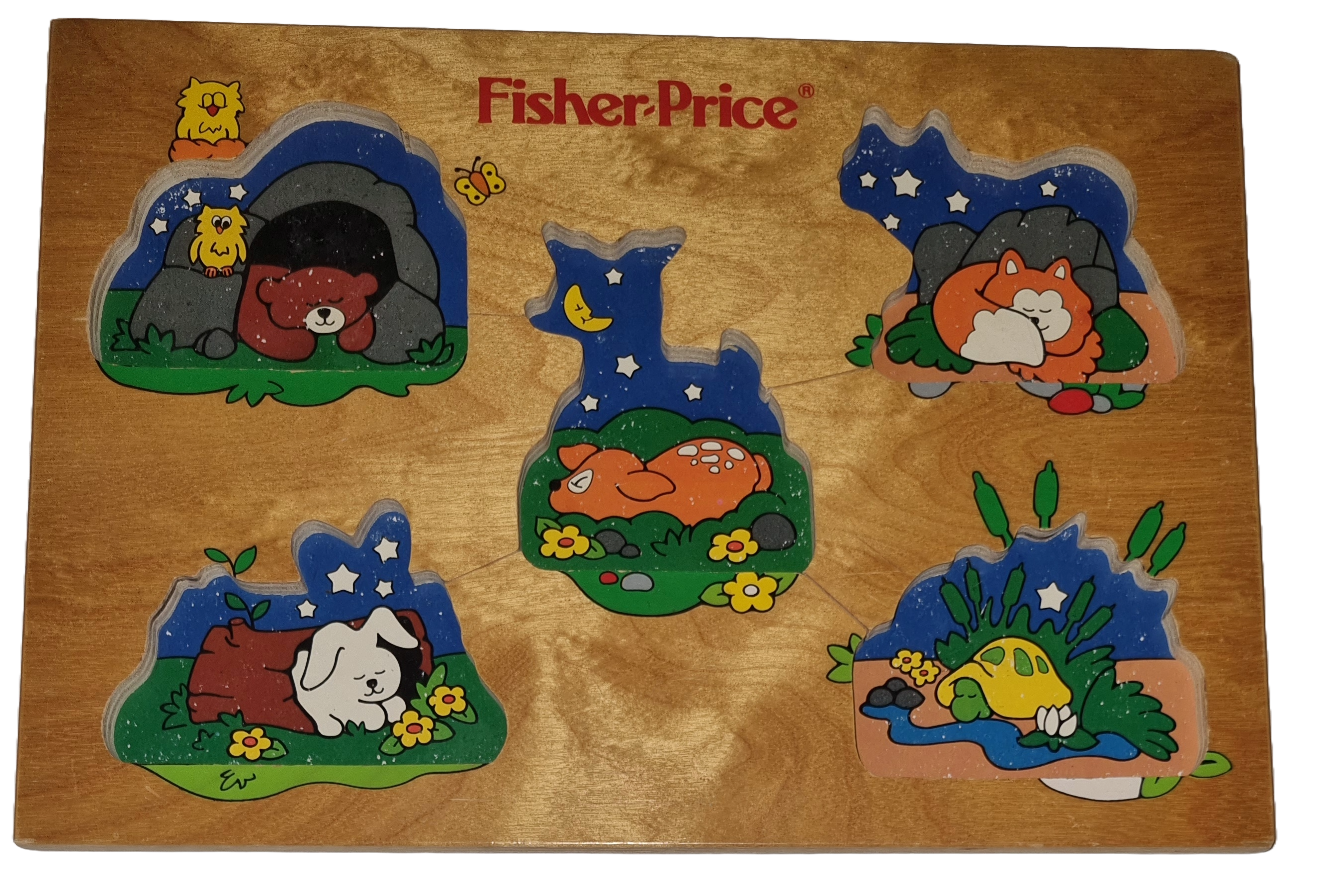 Fisher-Price Holzpuzzle mit Griff Tiere 5 Teile