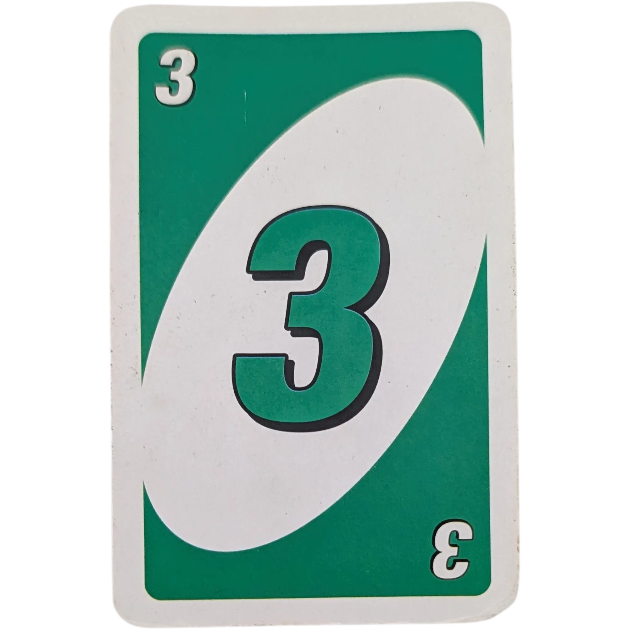 Mattel Uno Ersatzkarte Zahl Drei Grün 