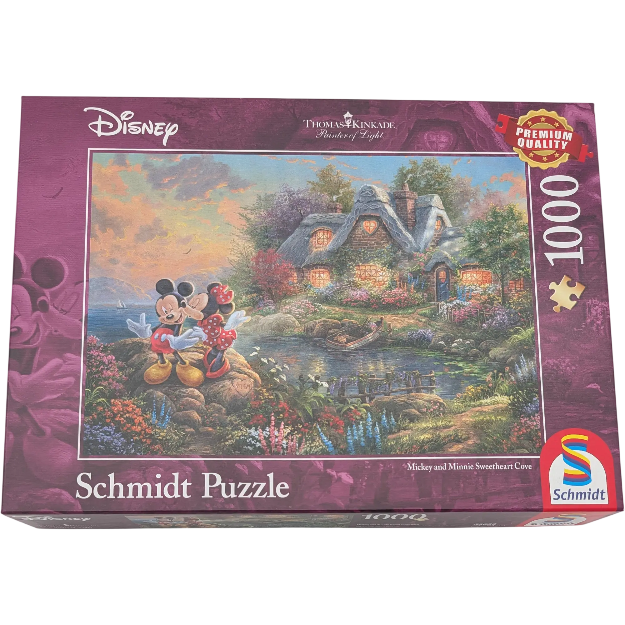 Schmidt Disney Thomas Kinkade Painter of Light Puzzle 1000 Teile 59639 Mickey and Minnie Sweetheart Cove