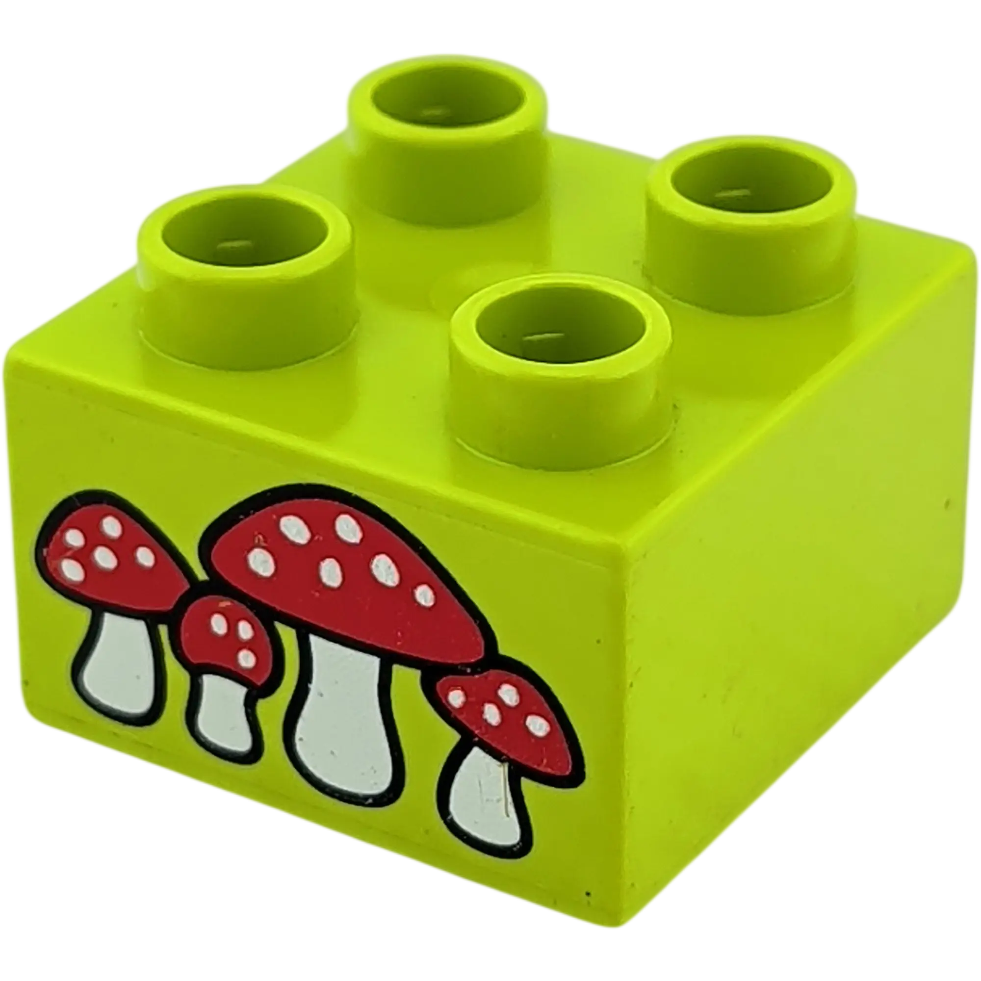Lego Duplo 2x2 Stein 3437 Hellgrün mit vier Fliegenpilzen