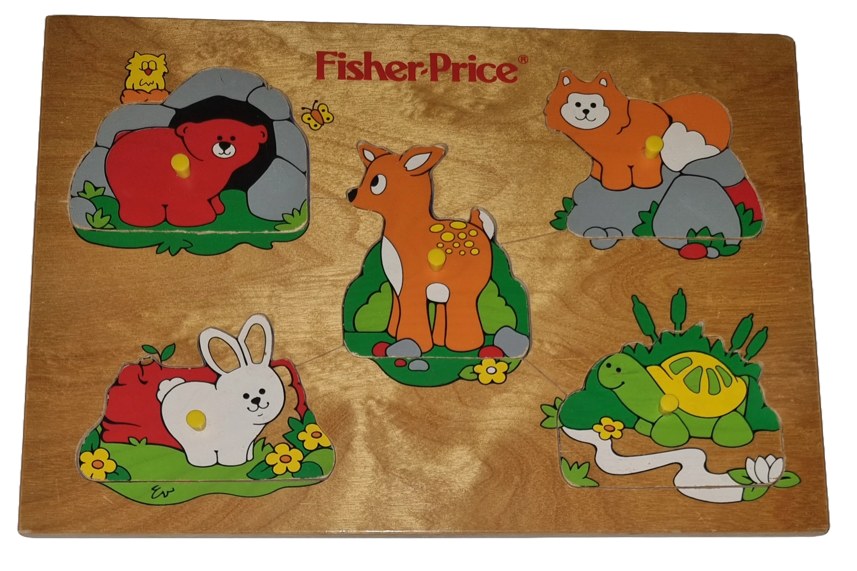 Fisher-Price Holzpuzzle mit Griff Tiere 5 Teile