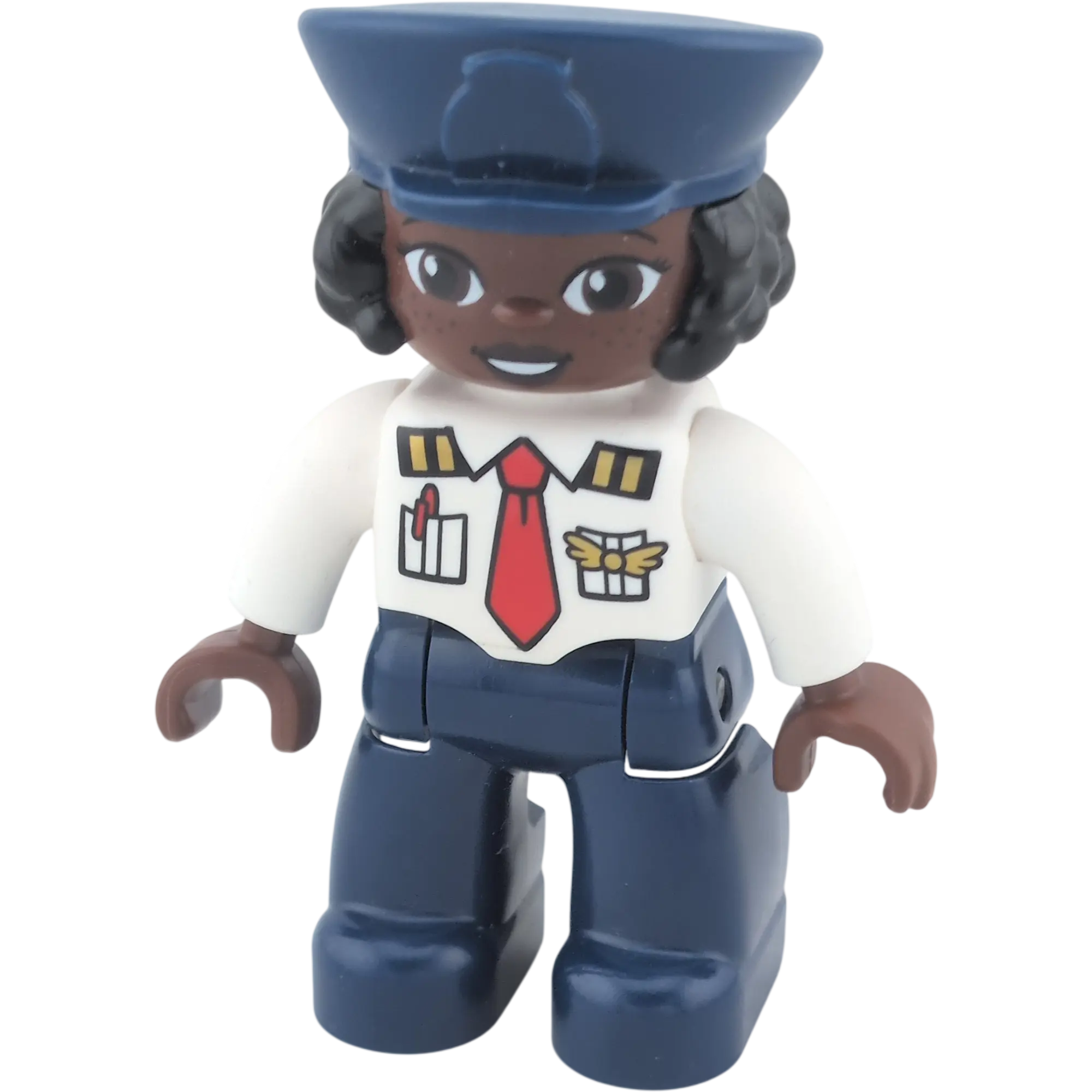 Lego Duplo 522H1 Frau dunkler Teint Pilotin Uniform