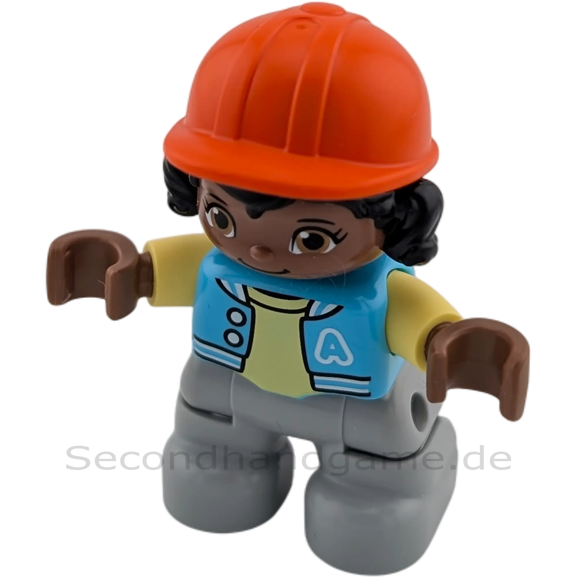 Lego Duplo Mädchen Afrikanerin Jacke A-Team Helm Orange