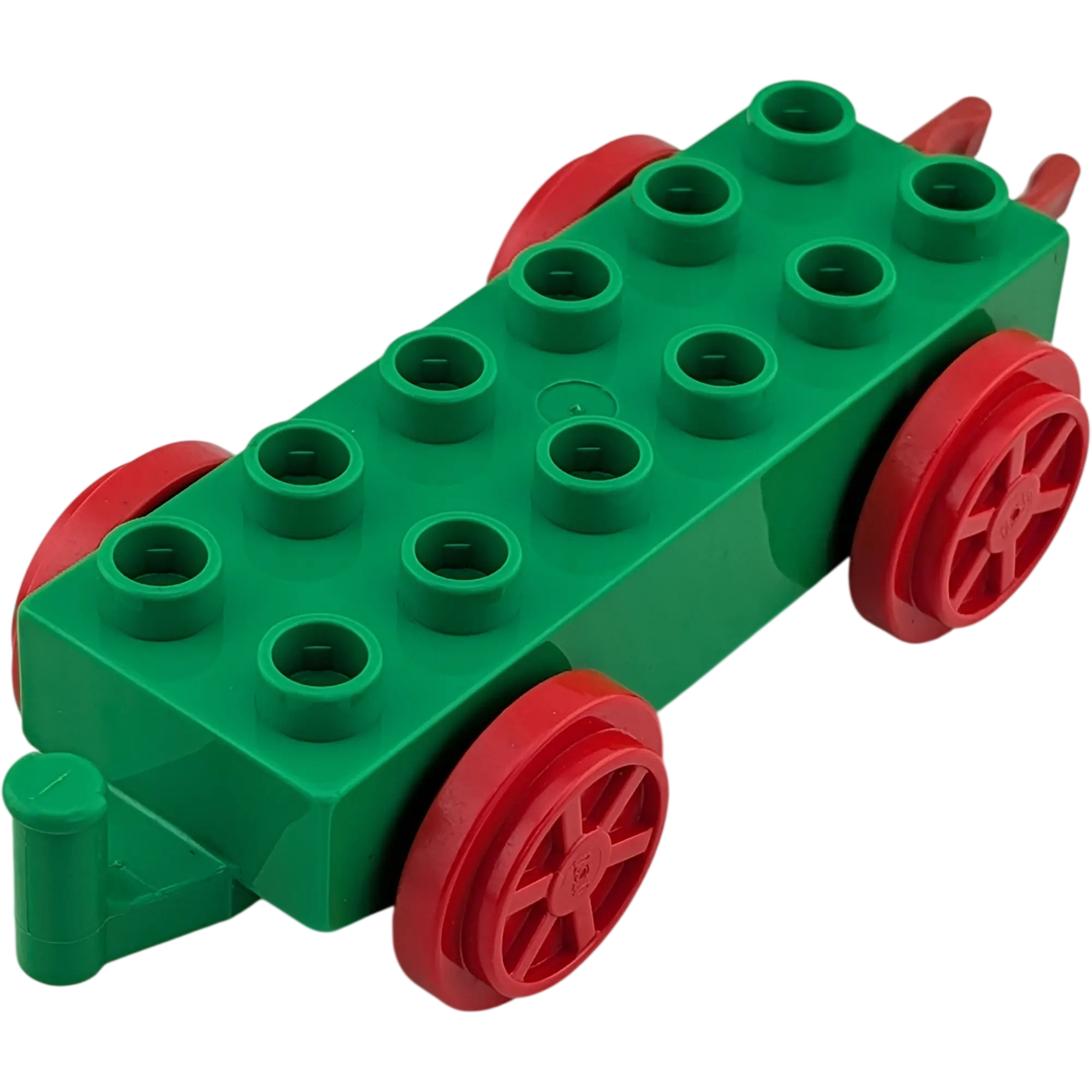 Lego Duplo Eisenbahn Anhänger Grün Rot mit beweglichem Glied