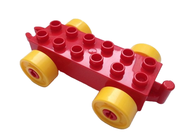 Lego Duplo Eisenbahn Anhänger Rot Gelb