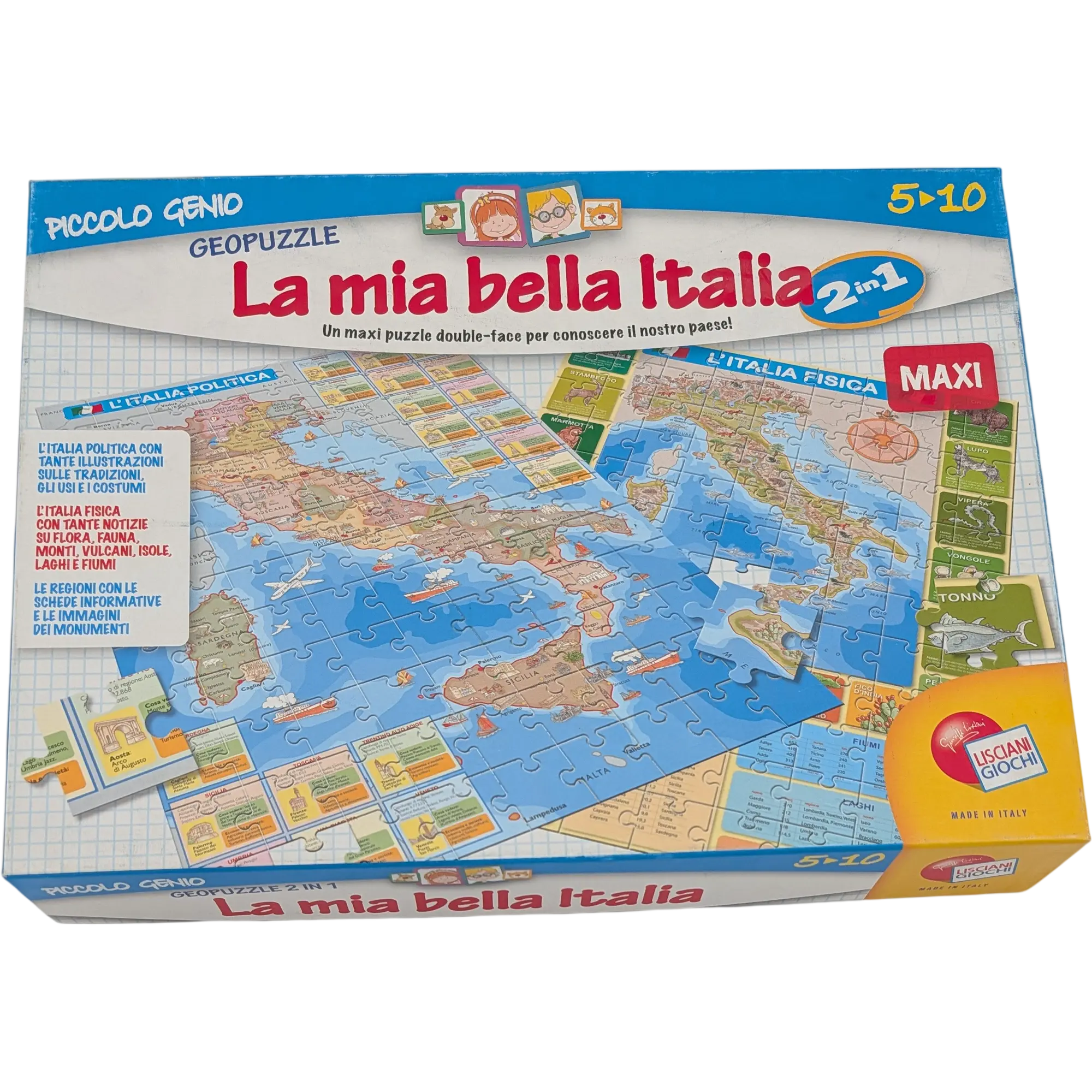 Maxi Puzzle beidseitig bedruckt La mia bella Italia 108 Teile 2in1