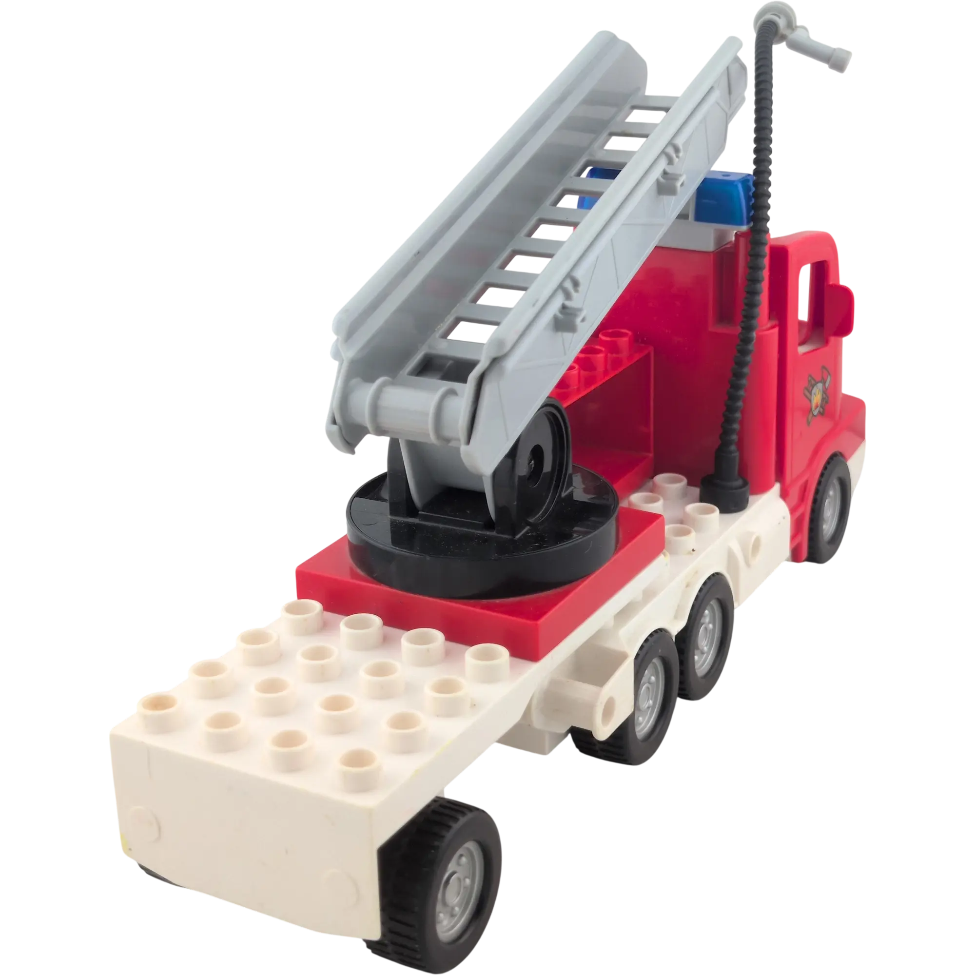 Lego Duplo Auto Rot Feuerwehrauto mit Anhänger und Leiter