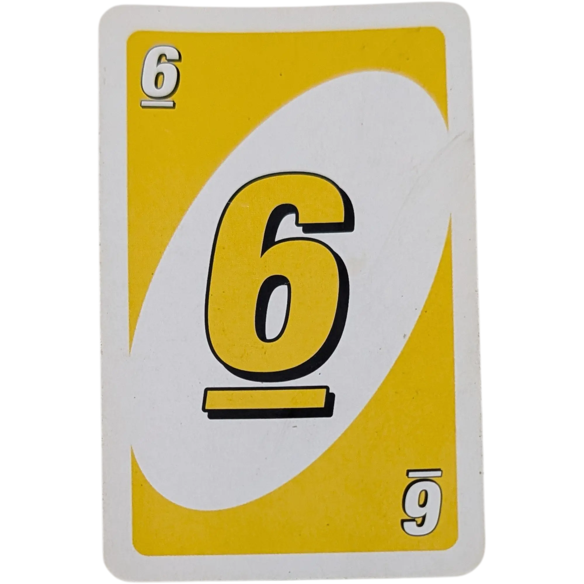 Mattel Uno Ersatzkarte Zahl Sechs Gelb 