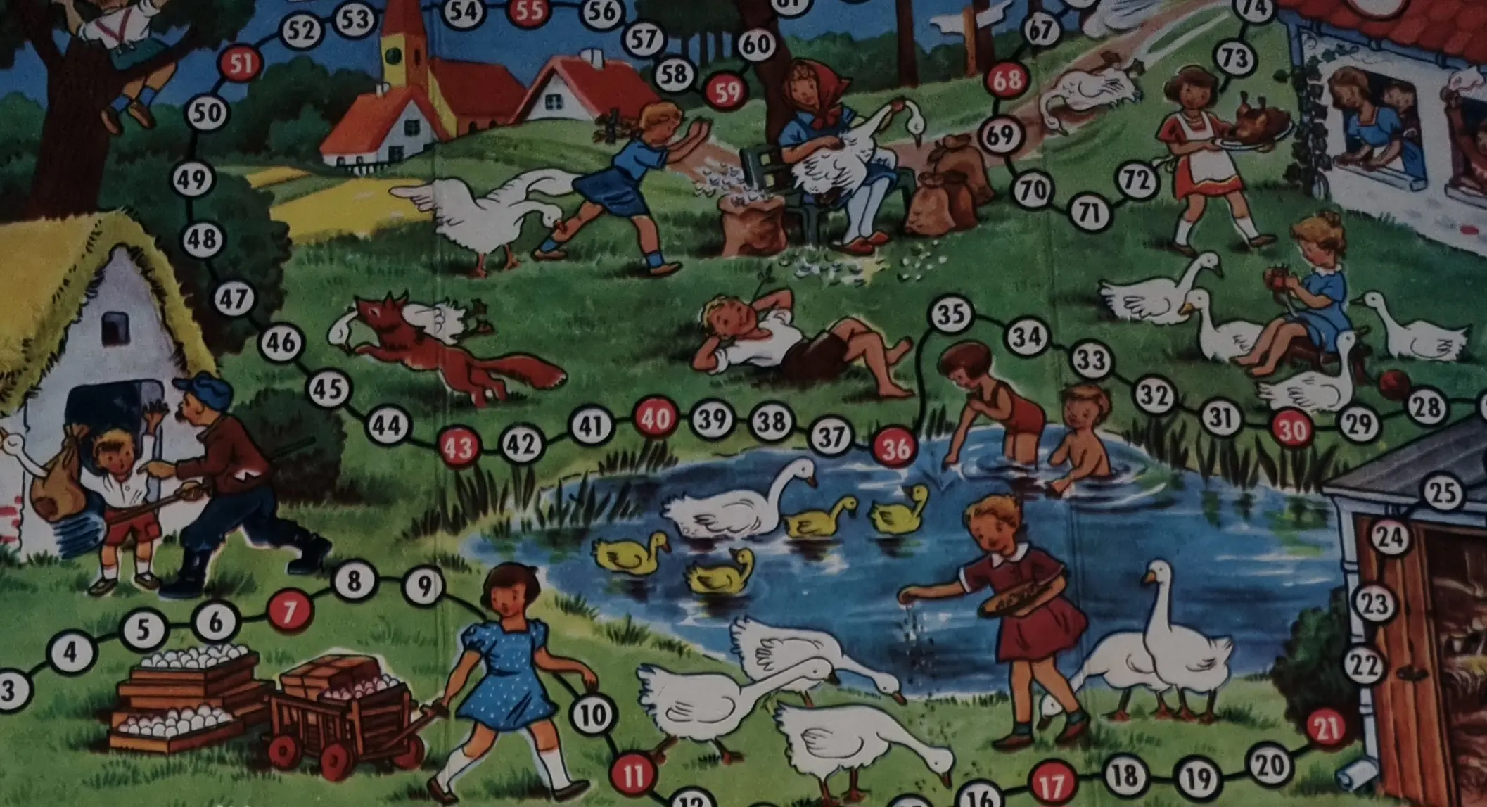Abel Klinger Spielplan Spielbrett Lustiges Gänsespiel