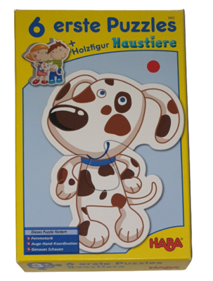Haba 6 erste Puzzle + Holzfigur Haustiere 3902 Haba 6 erste Puzzle + Holzfigur Haustiere 3902