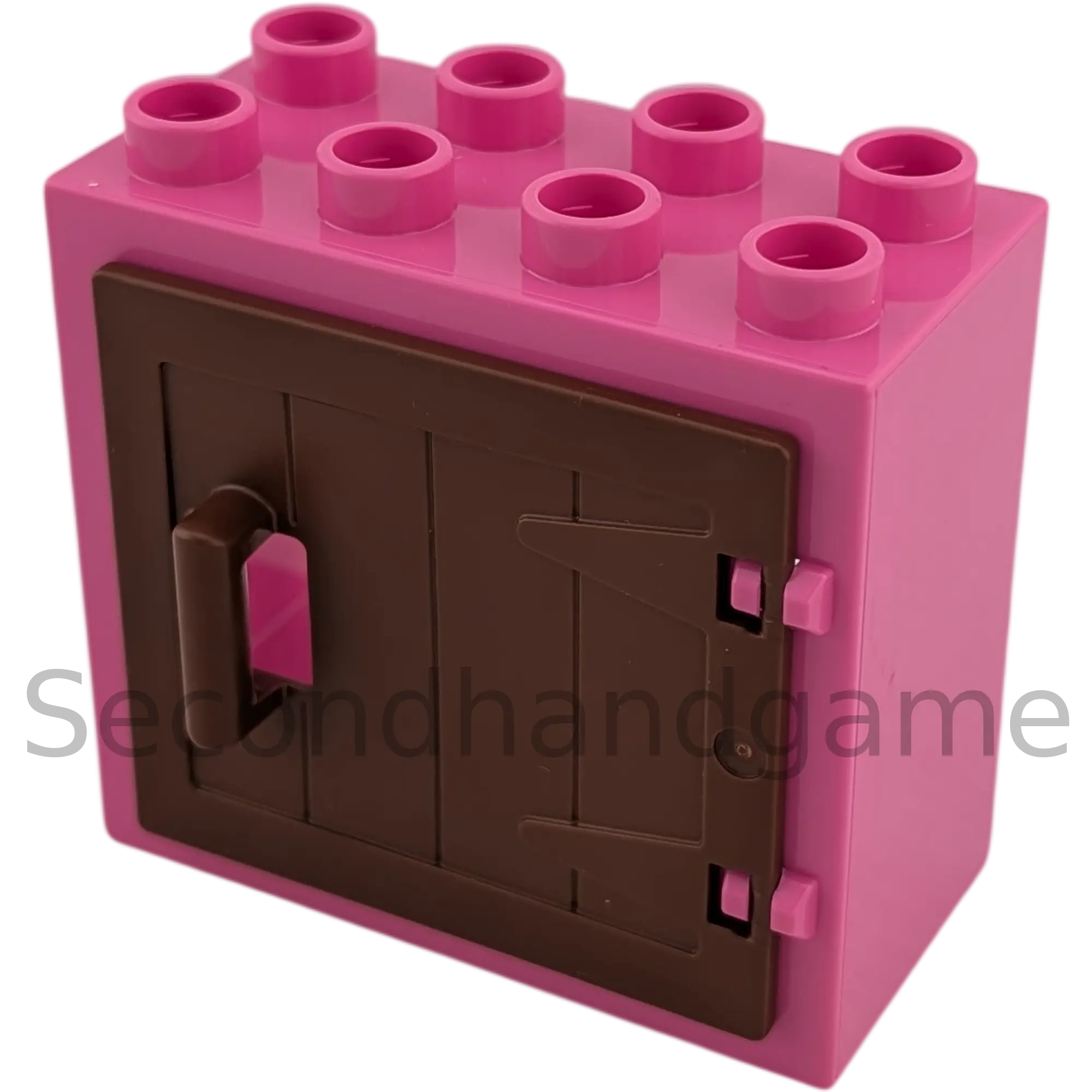 Lego Duplo 2332 Fensterrahmen 2x4 Pink mit dunkelbrauner Tür 