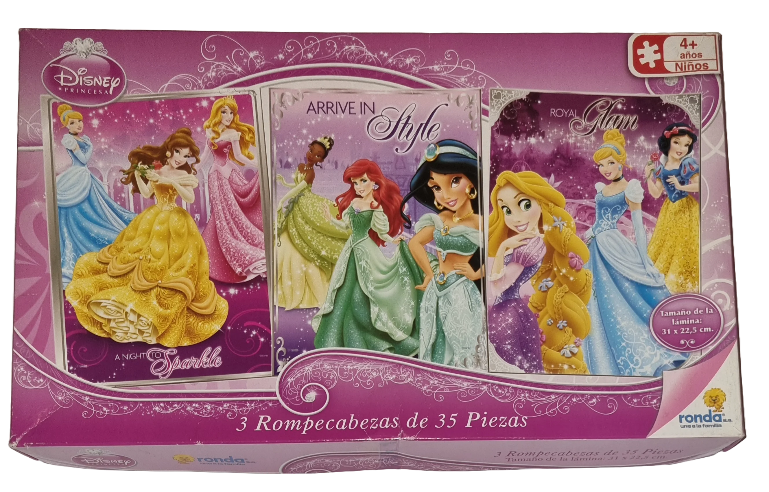 Disney Princesa 3 Rompecabezas de 35 Piezas