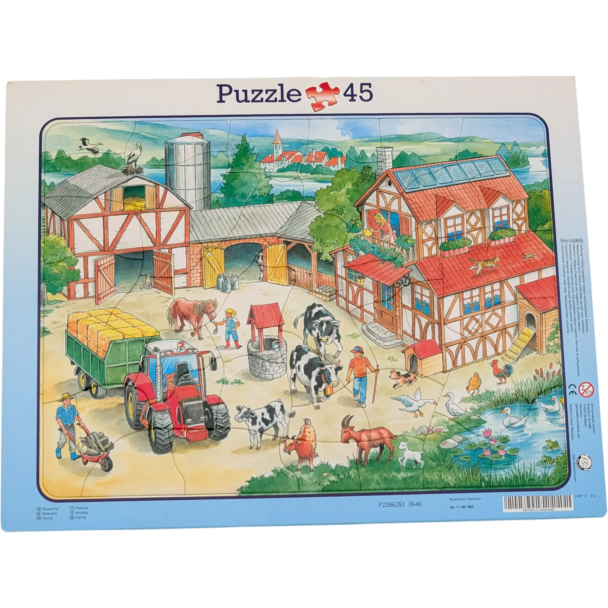 Innovakids Rahmenpuzzle Bauernhof mit Fachwerkhaus und Traktor 45 Teile 11001905