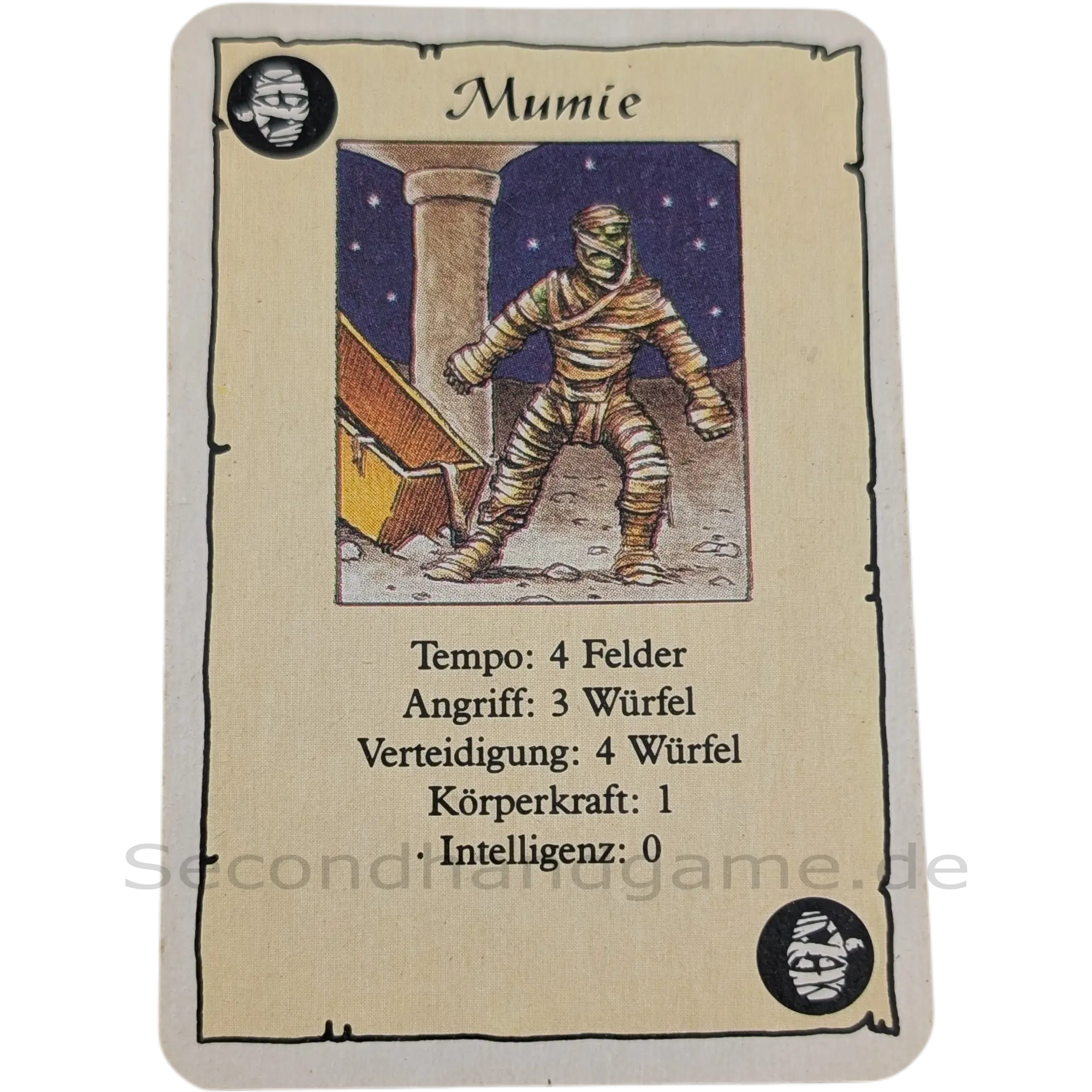 MB Hero Quest Master Ersatzteil Monsterkarte Mumie