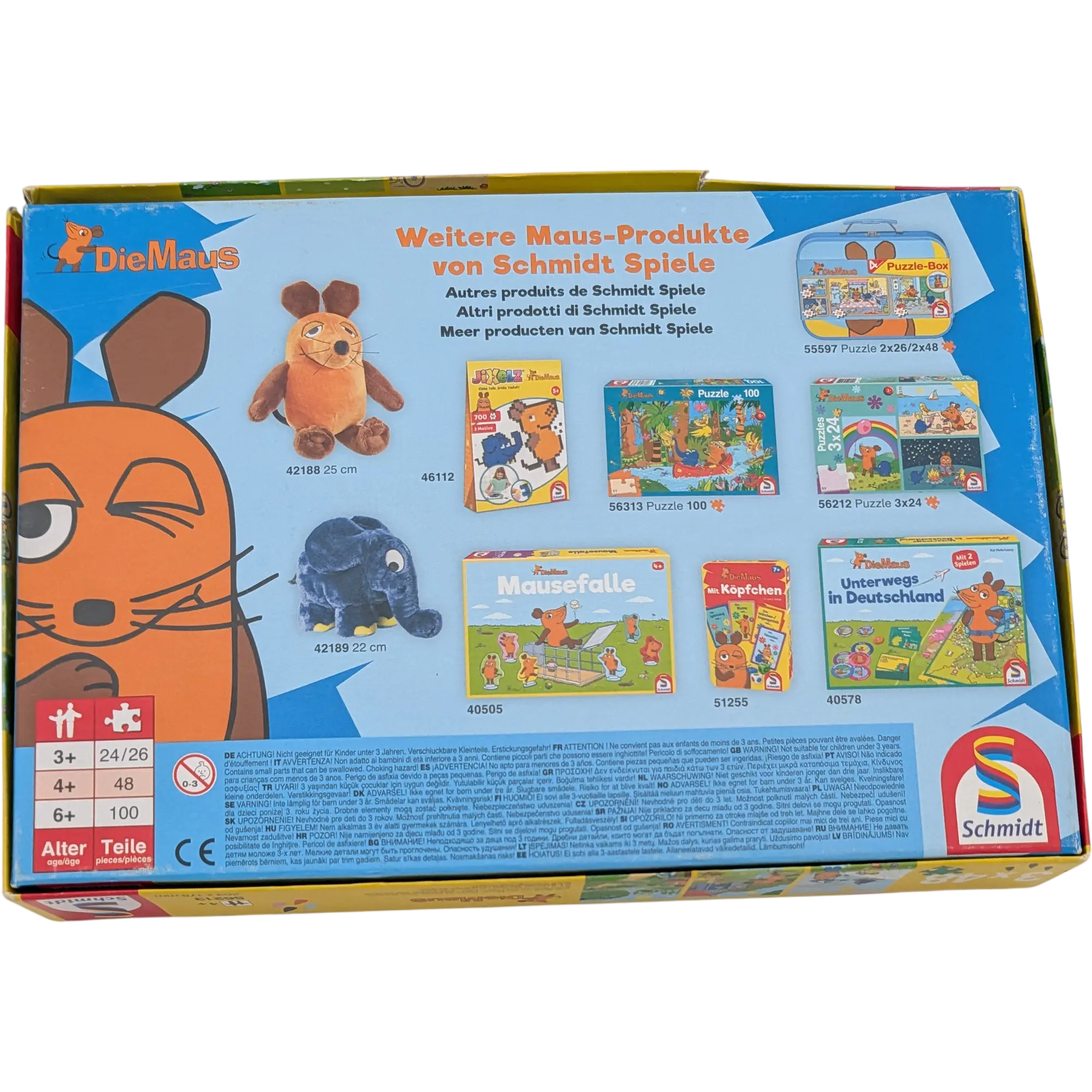 Schmidt Puzzle 3 x 48 Teile 56213 Die Maus 50 Jahre Viel Vergnügen mit der Maus plus Poster, Ansicht 2