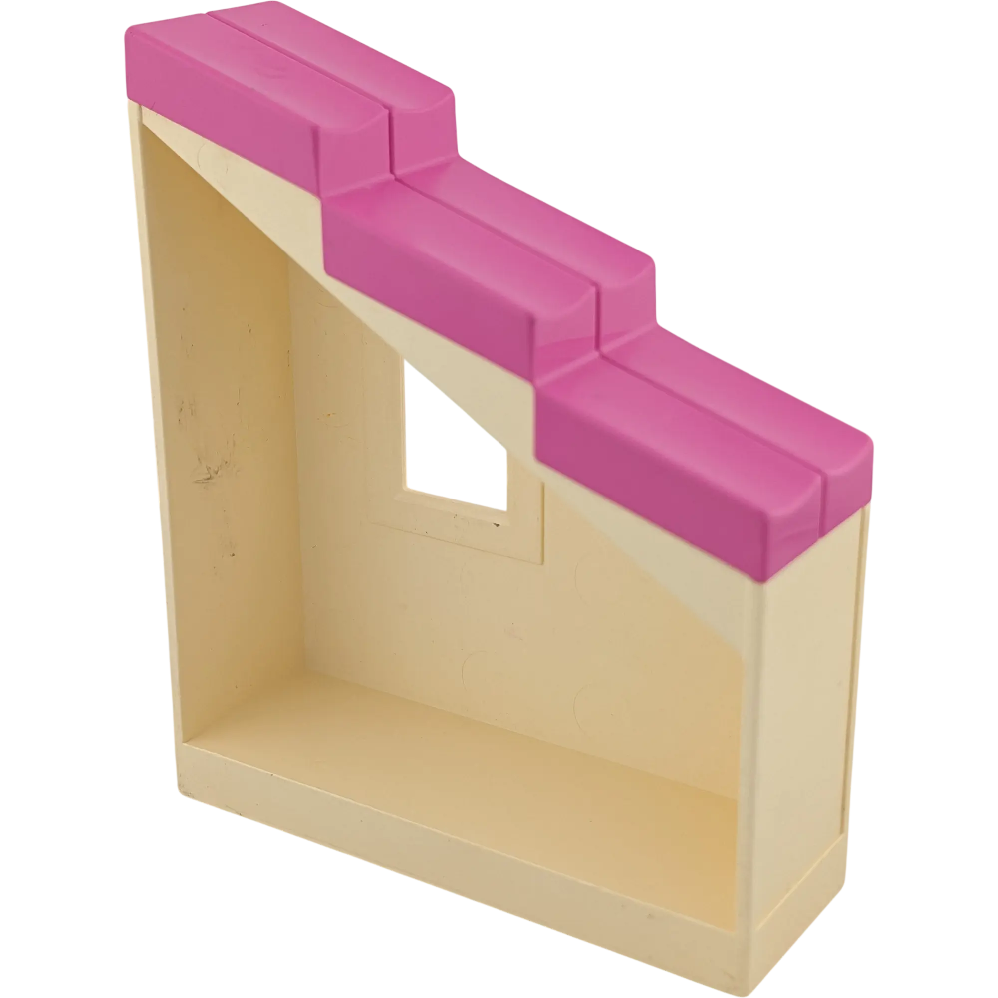 Lego Duplo 6484 Dach Weiß mit pinken Ziegeln Groß mit Fenstern
