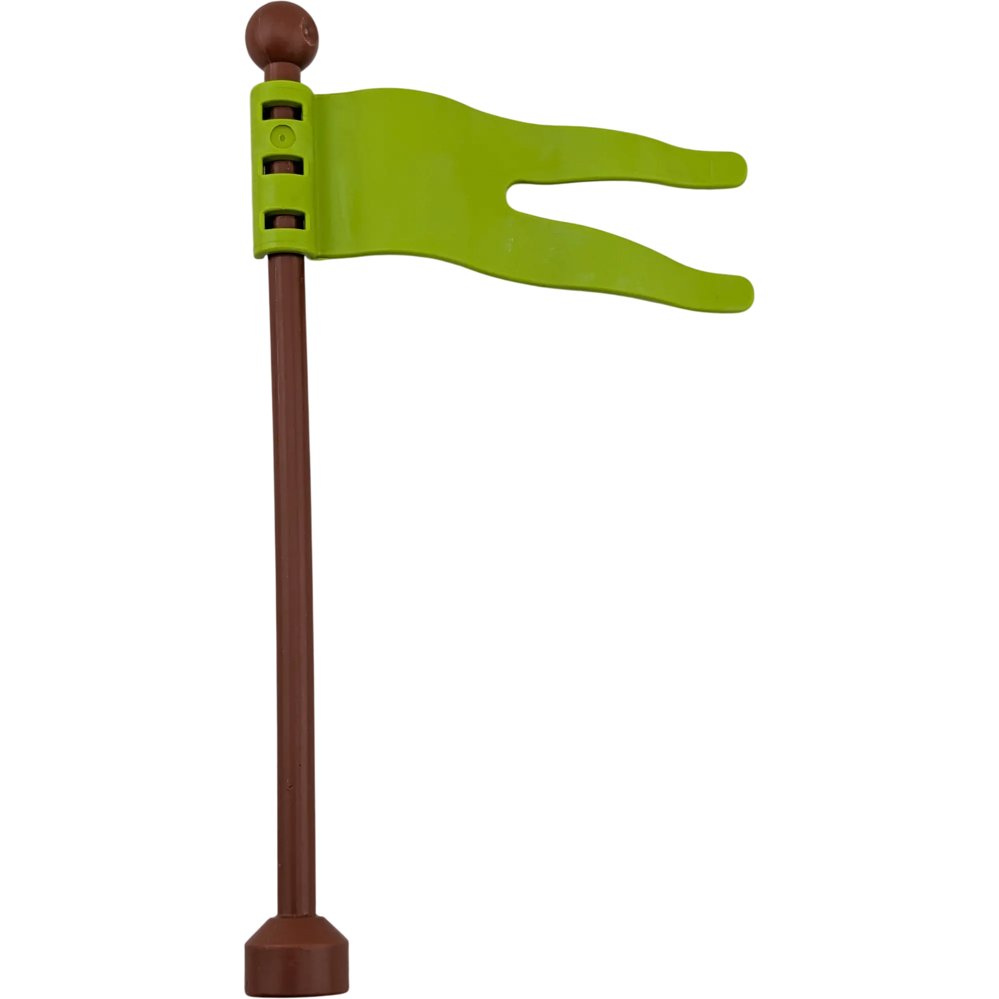 Lego Duplo 51708 Fahnenstange / Mast 1x9 – Braun mit Flagge Fahne Fahnenmast Hellgrün Lime, Ansicht 2