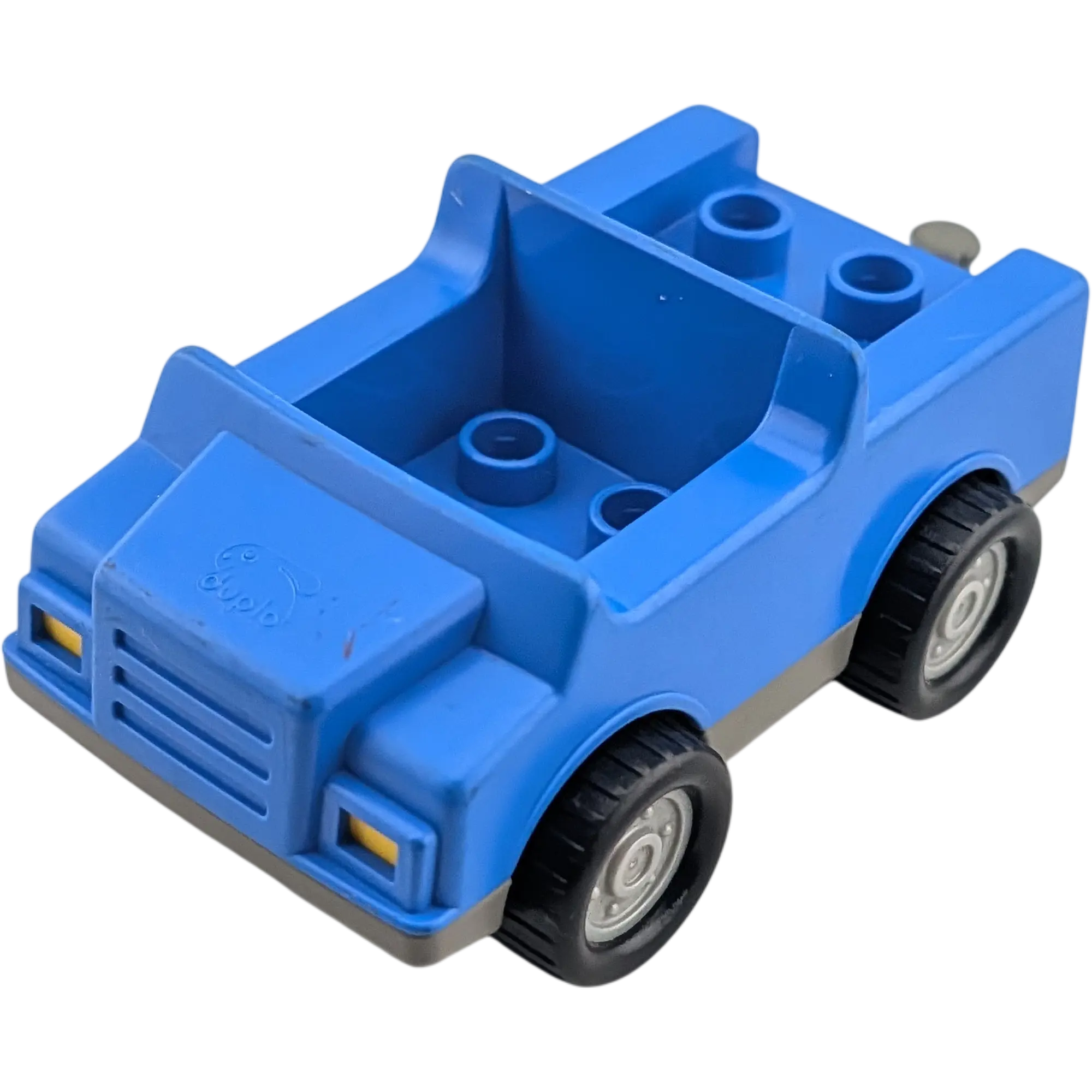 Lego Duplo Auto Blau mit grauem Unterbau und schwarzen Rädern