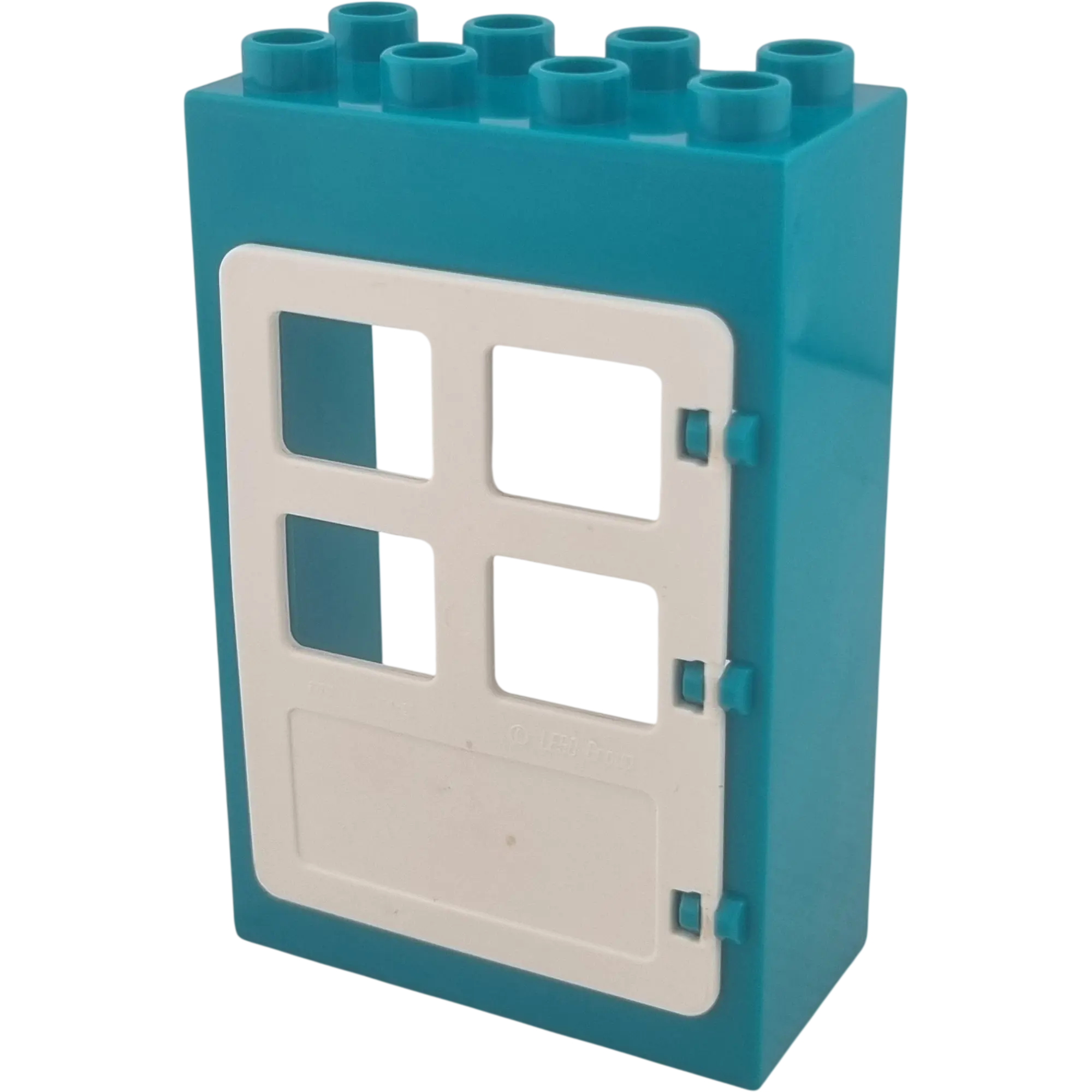 Lego Duplo 2x4 Hauswand Türkis mit Tür Weiß Eckig 