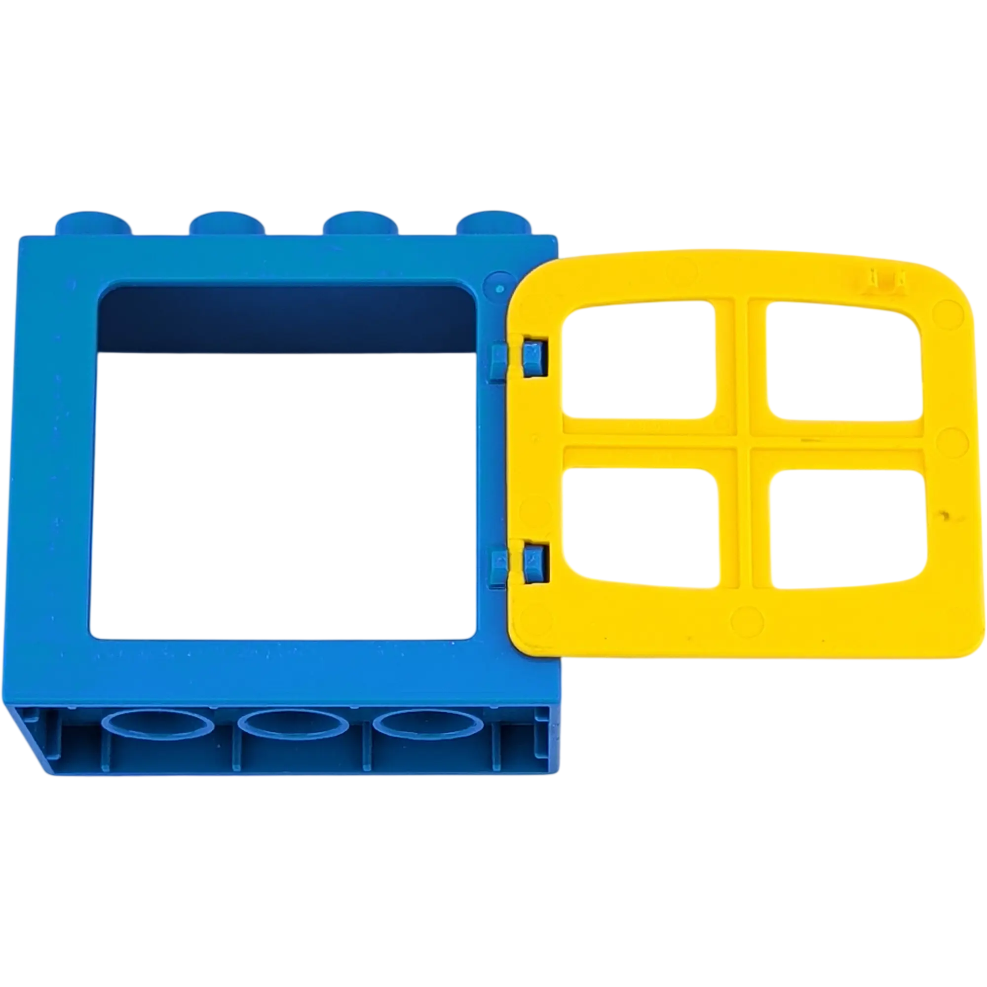 Lego Duplo 61649 Fensterrahmen Dunkelblau mit vier kleinen Fenster Gelb 2x4