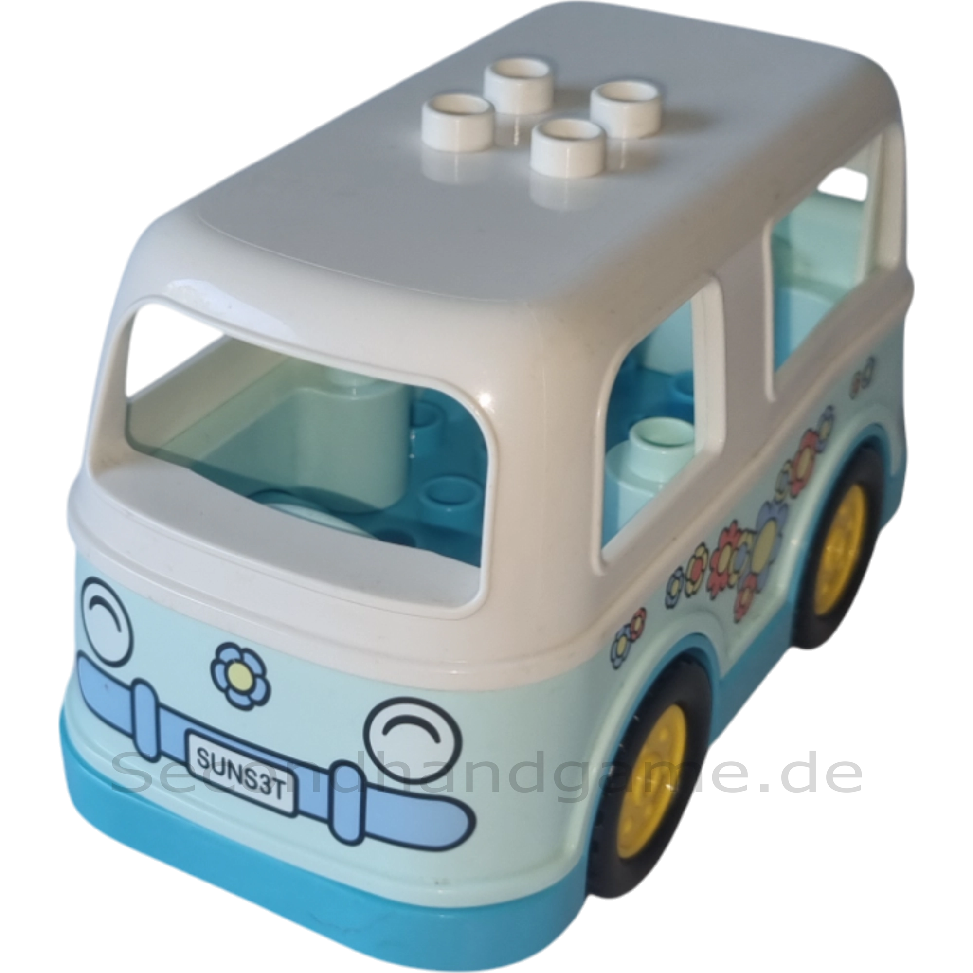 Lego Duplo Bus Hellblau mit Blumen
