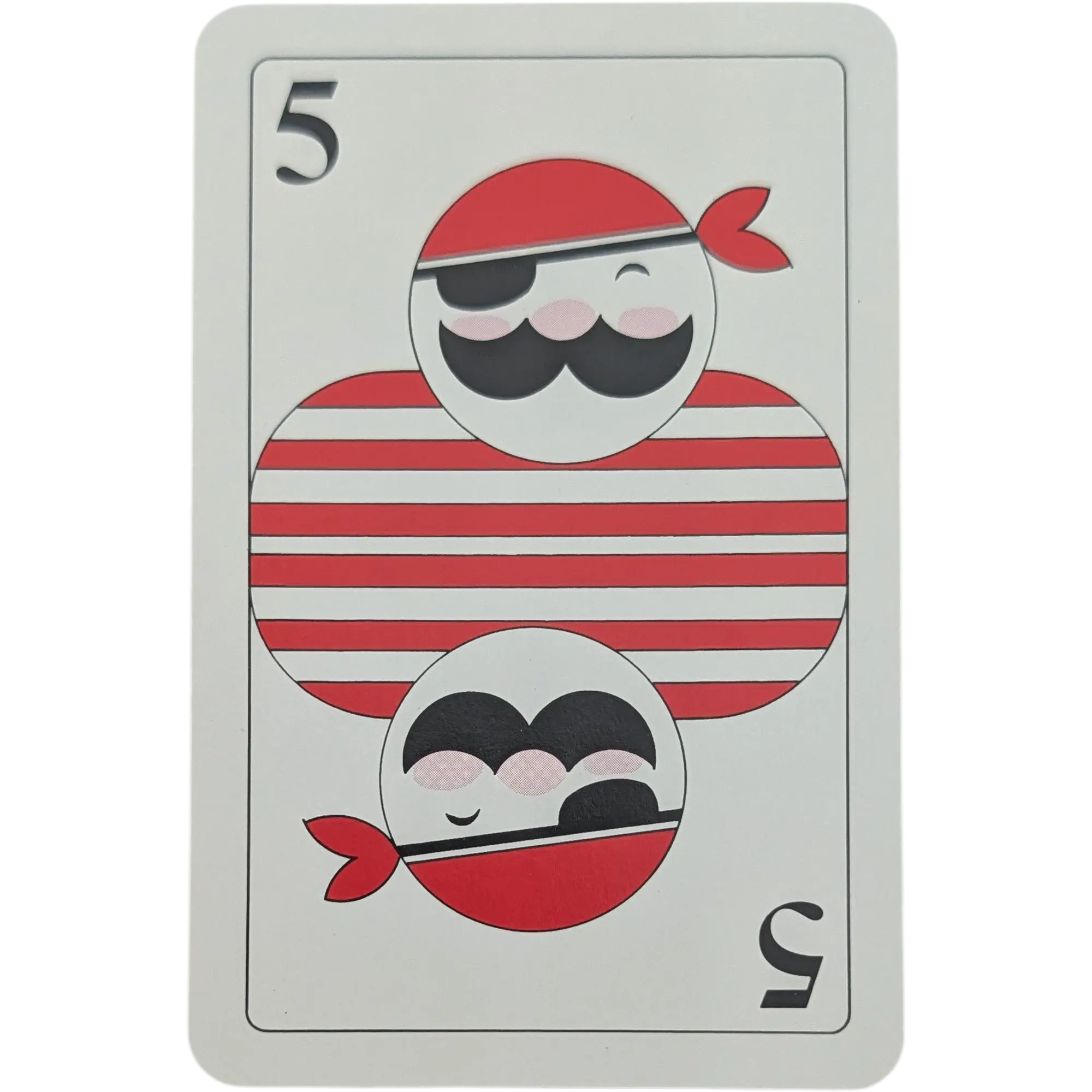 Piratenspiel Ersatzkarte Spielkarten Karte Weiß mit Pirat Rot Schwarz