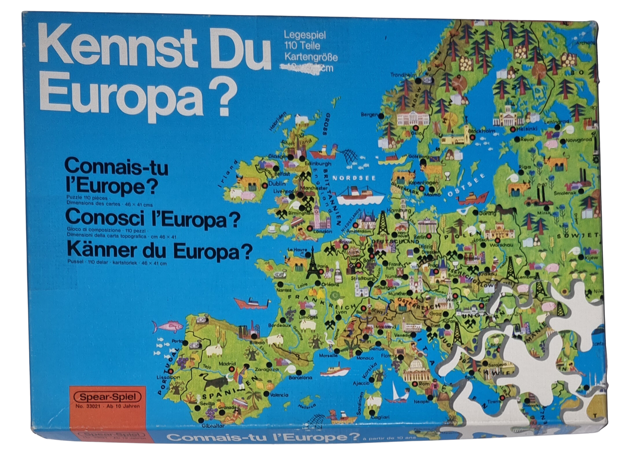 Spear-Spiel Puzzle Kennst du Europa 110 Teile