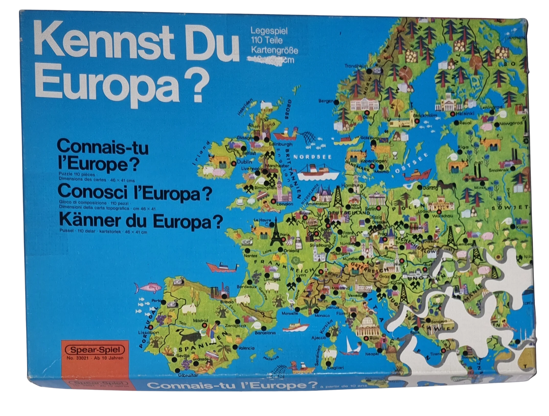 Spear-Spiel Puzzle Kennst du Europa 110 Teile