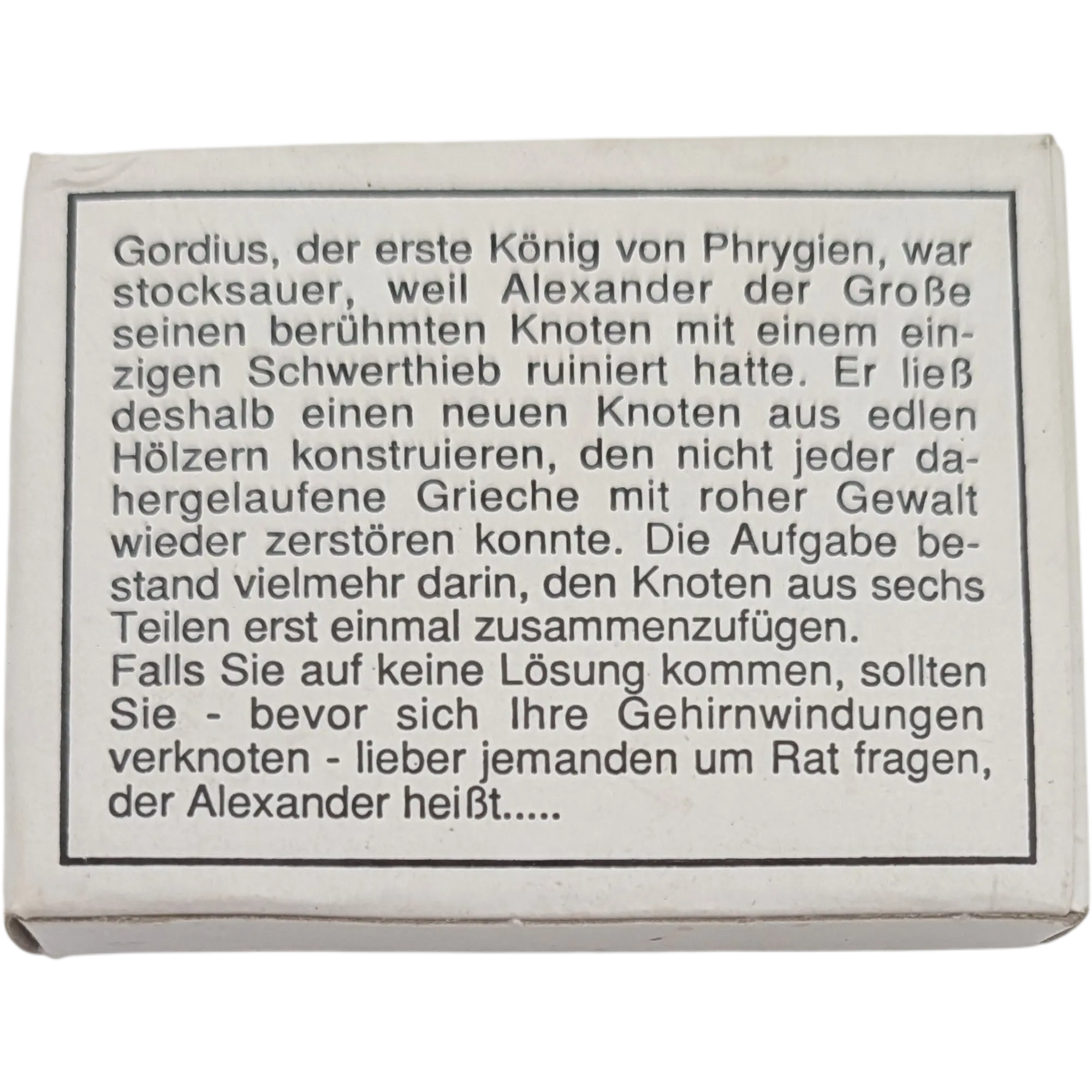 Bartl Mini Spiele Geduldspiele Der gordische Knoten