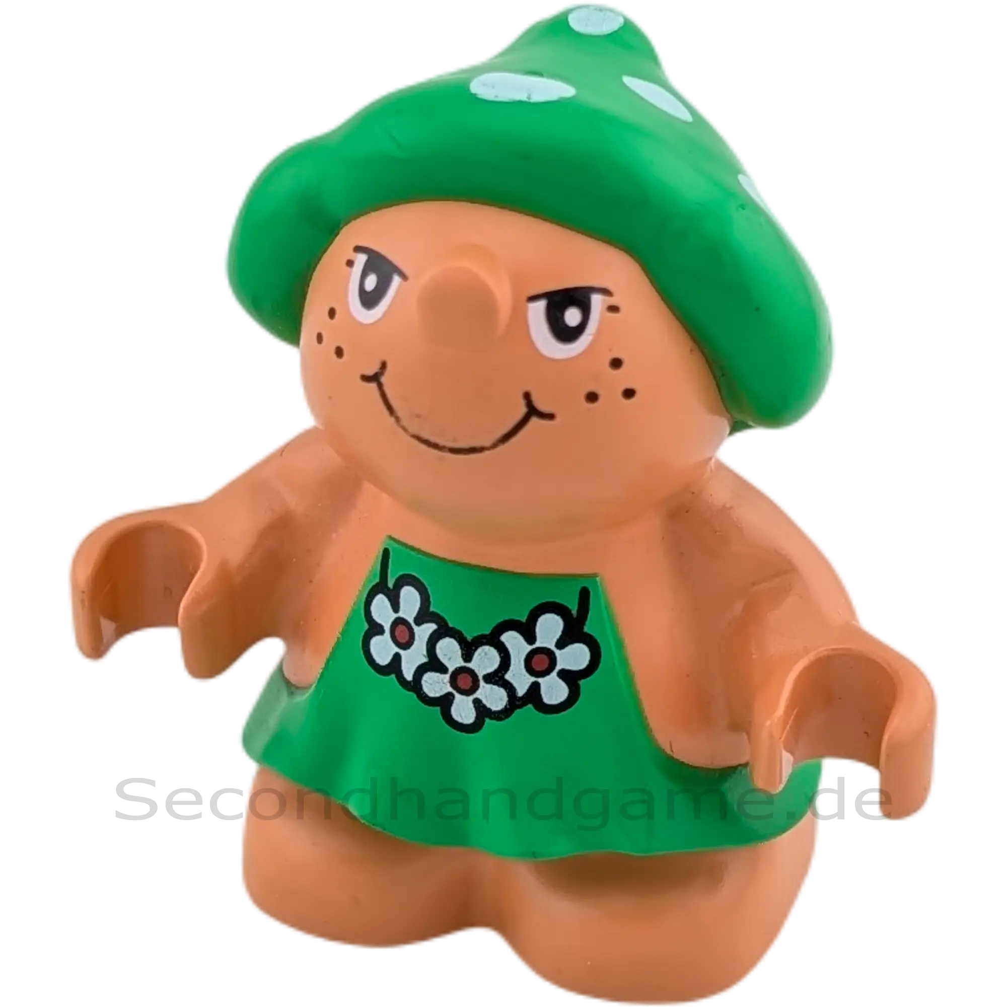 Lego Duplo Figur Mann Wichtel Grüne Kleidung Blumenkette