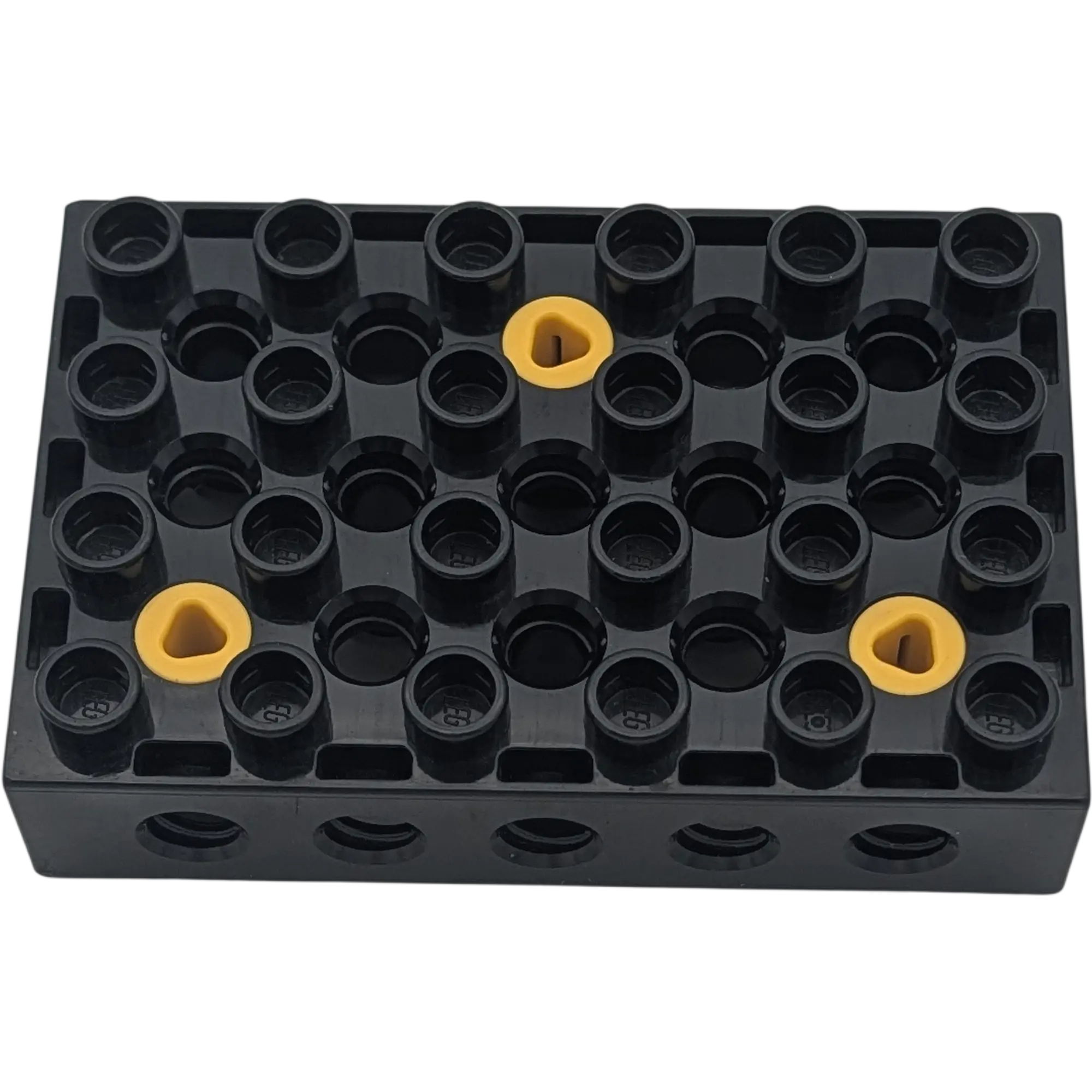 Lego Duplo Toolo Platte Schwarz mit drei gelben Schrauben 4x6 Stein Baustein Verbindung Halterung