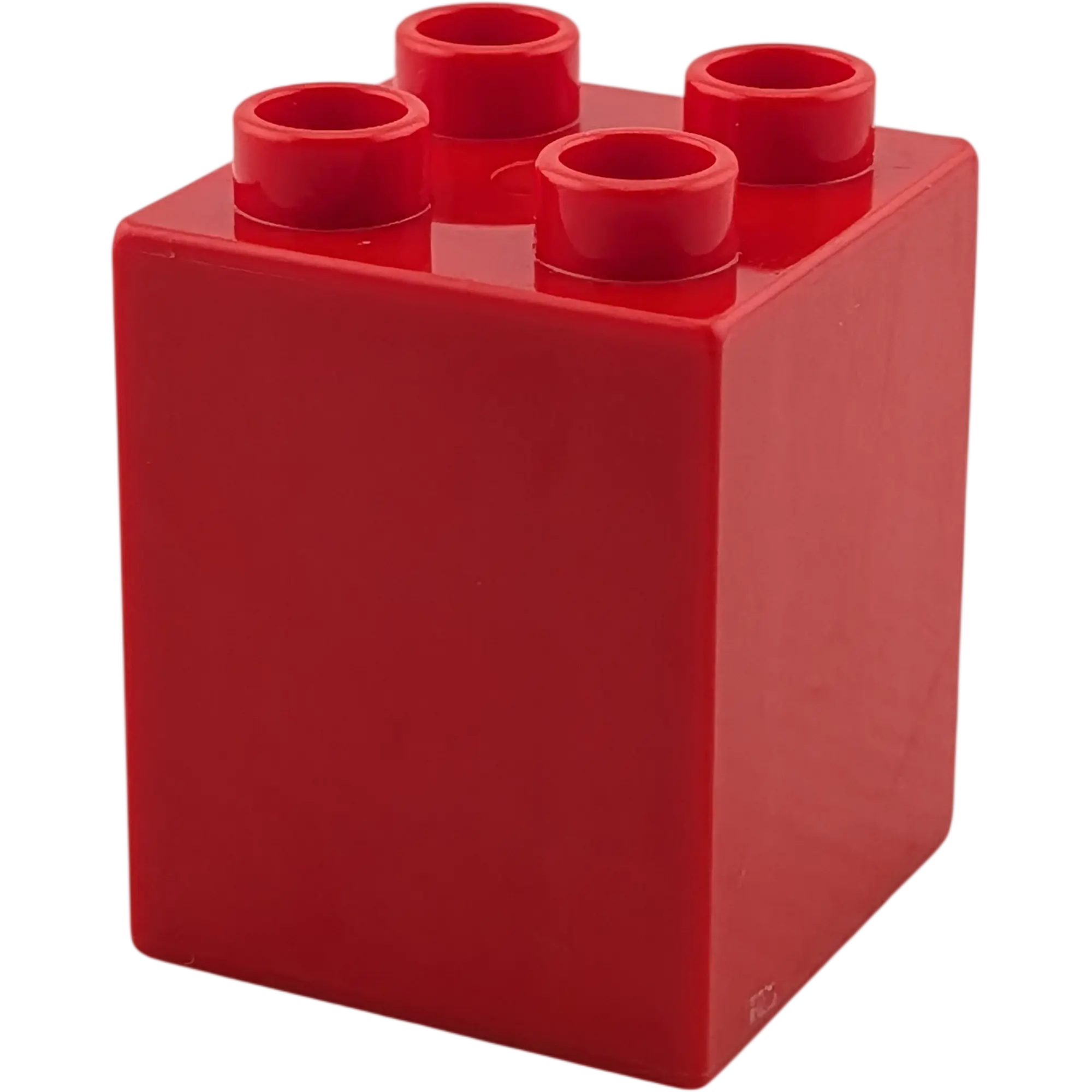 Lego Duplo 2x2x2 Stein Rot mit Reisschüssel und Löffel, Ansicht 2