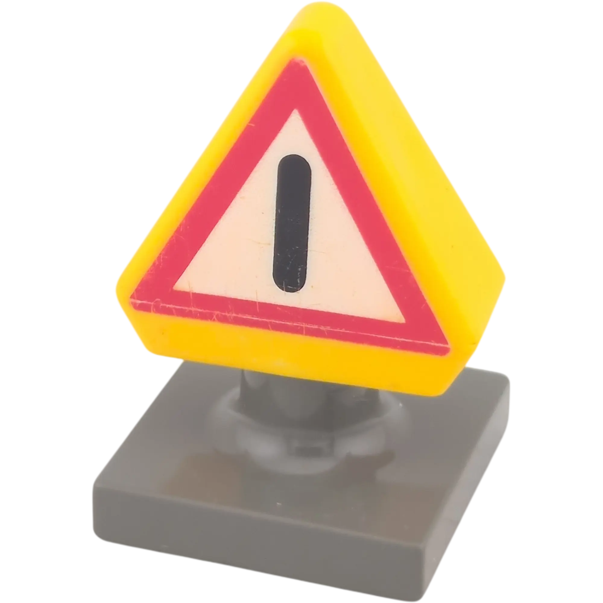 Lego Duplo 3-01 Schild Achtung Ausrufezeichen Orange Rot Dunkelgrau