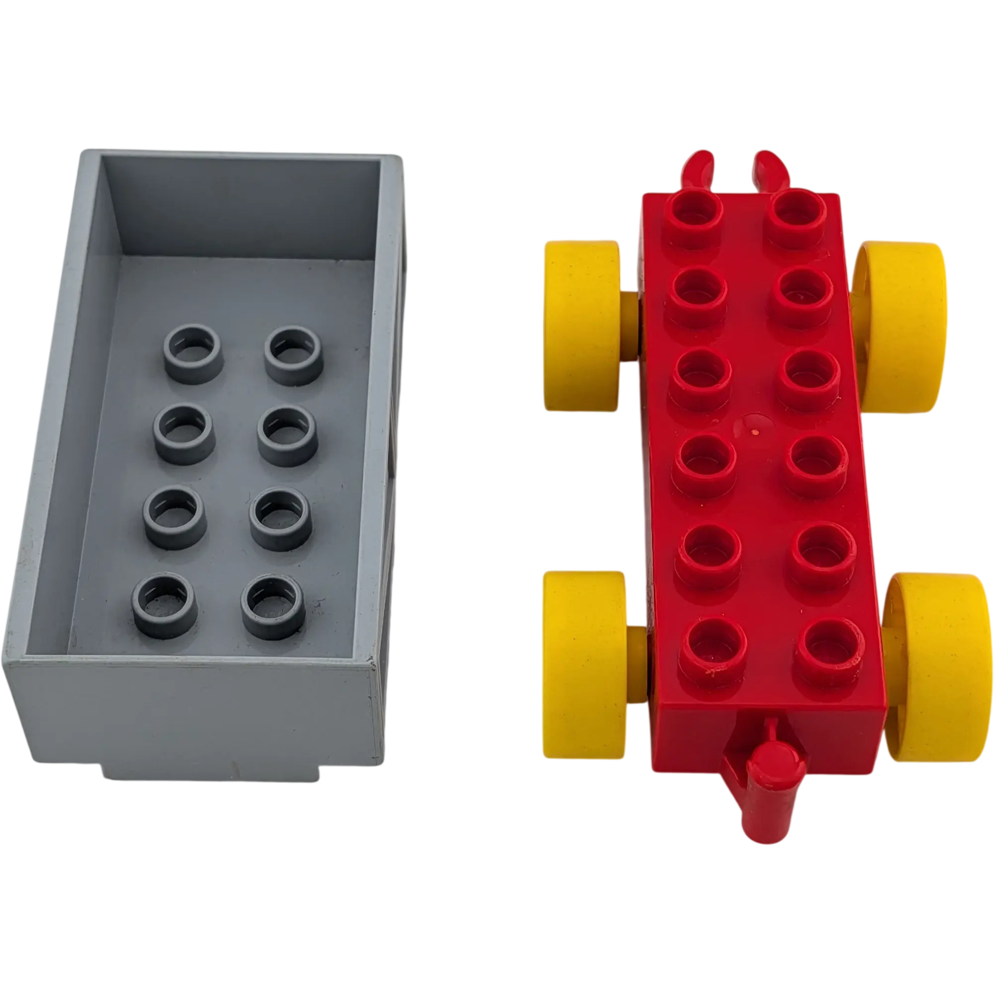 Lego Duplo Eisenbahn Güteranhänger Grau Rot Gelb