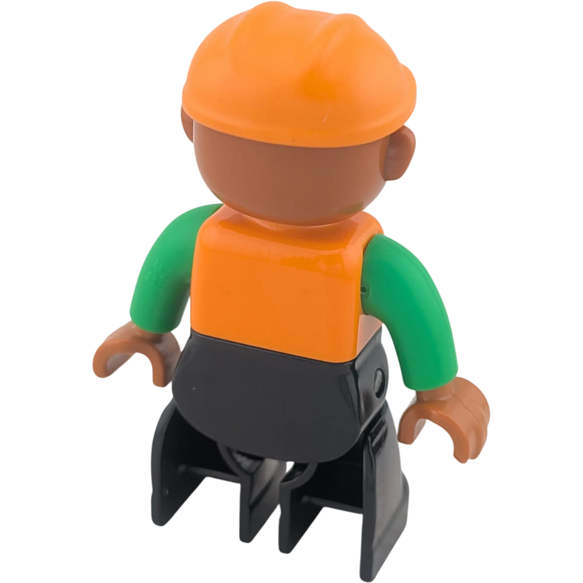 Lego Duplo 216H2 Zoomitarbeiter Tierpfleger grünes Hemd, orangene Weste, dunkler Teint
