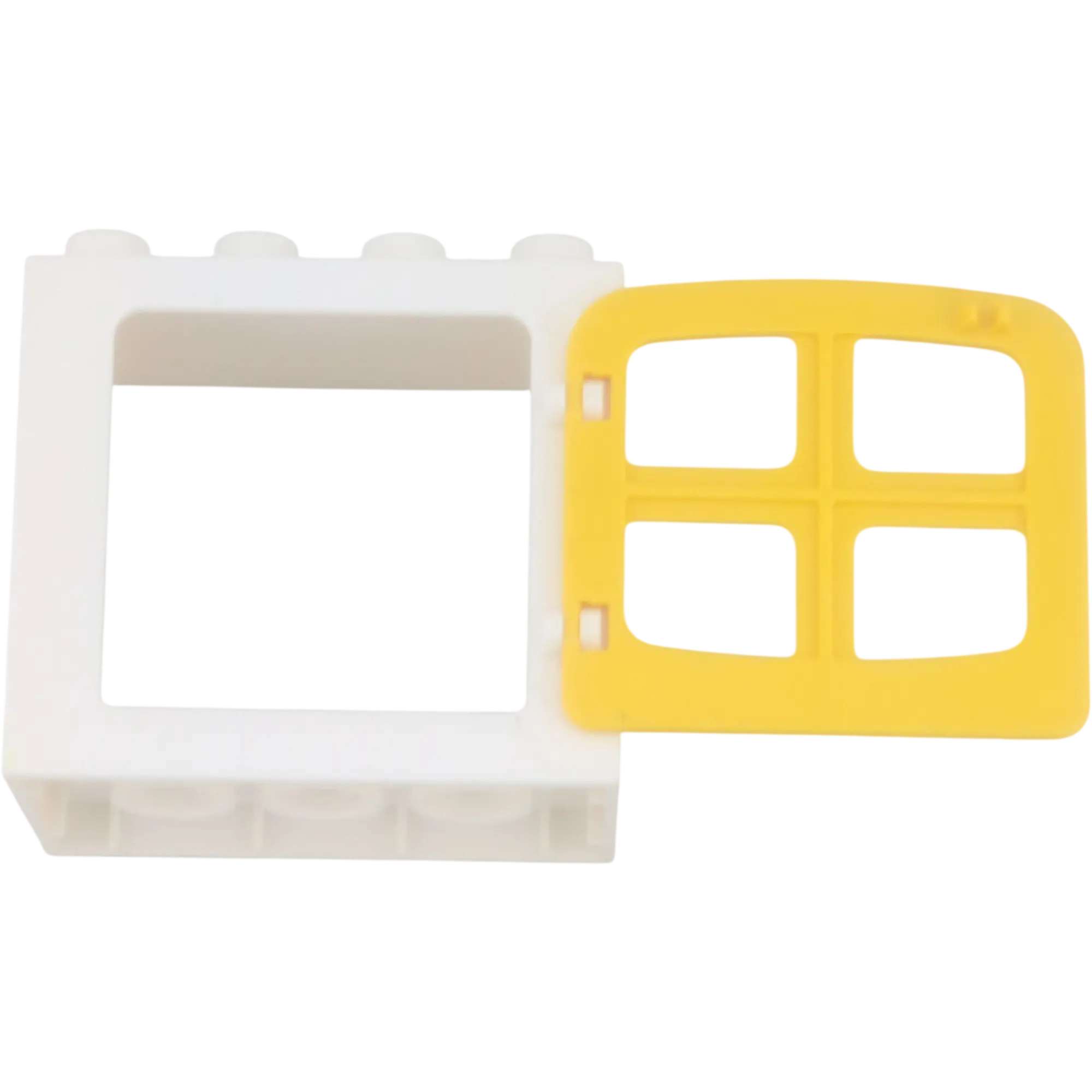 Lego Duplo 61649 Fensterrahmen Weiß mit vier kleinen Fenstern Gelb 2x4