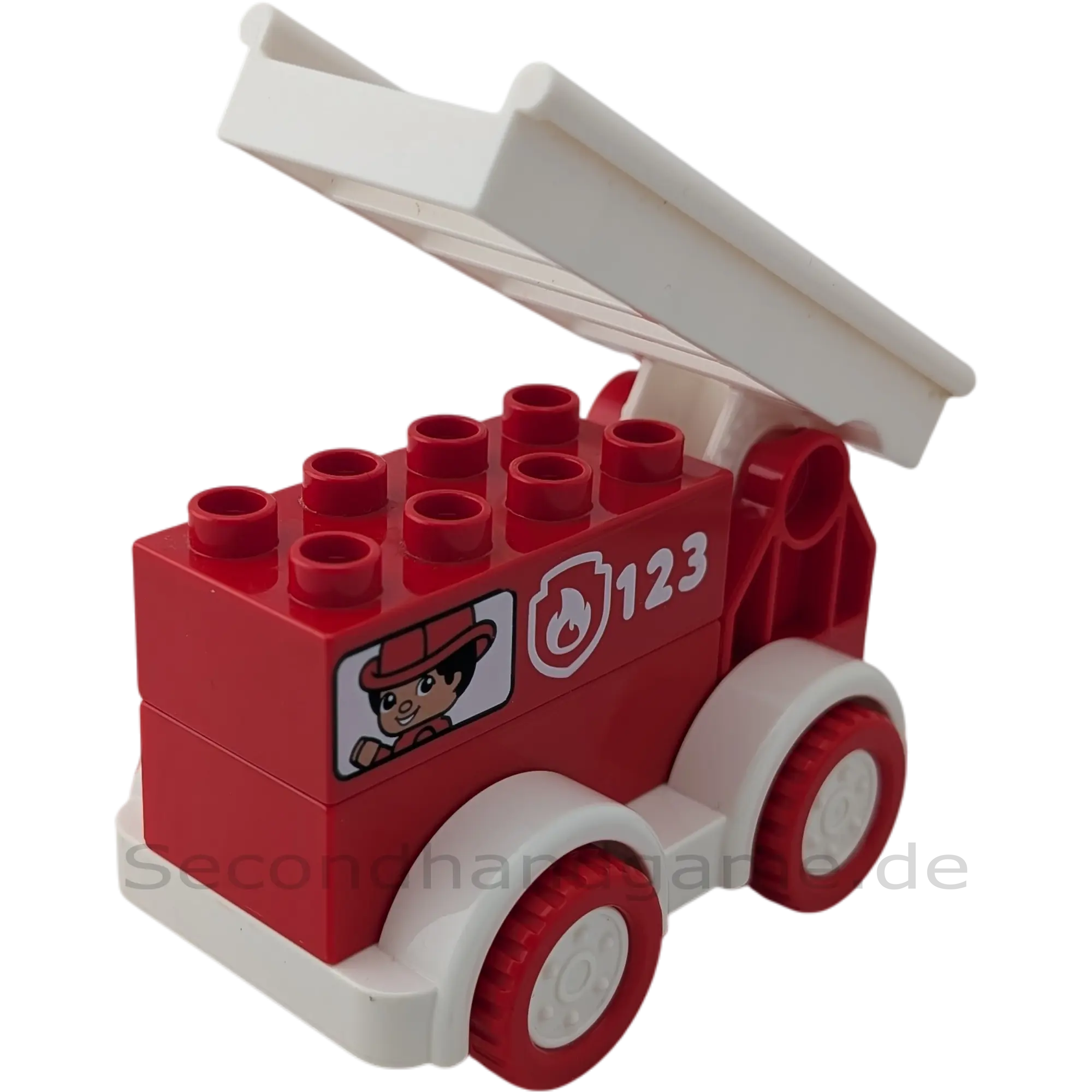 Lego Duplo Lastwagen Feuerwehrauto Rot mit klappbarer Leiter