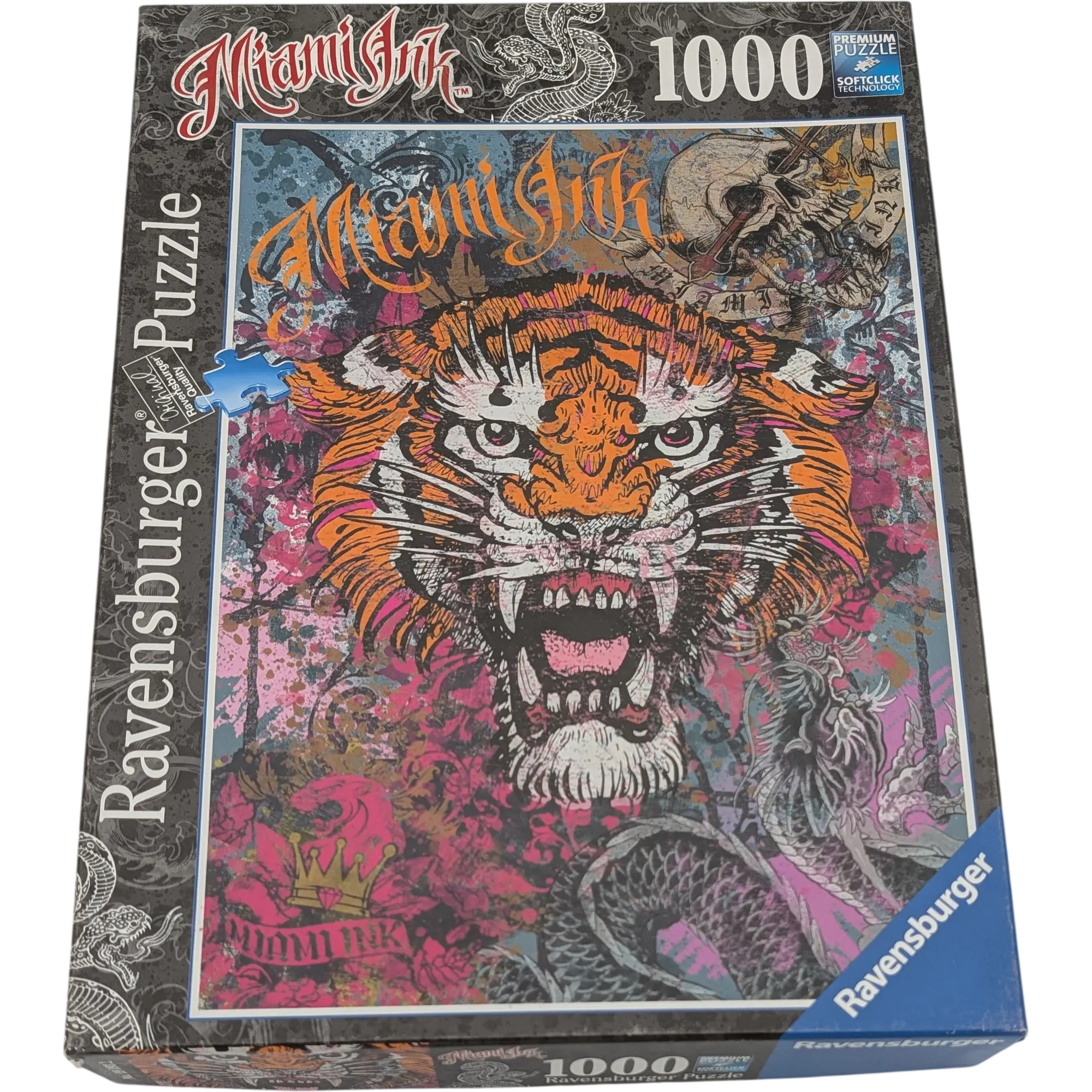 Ravensburger 1000 Teile Puzzle 191932 Miami Ink Tigerkopf