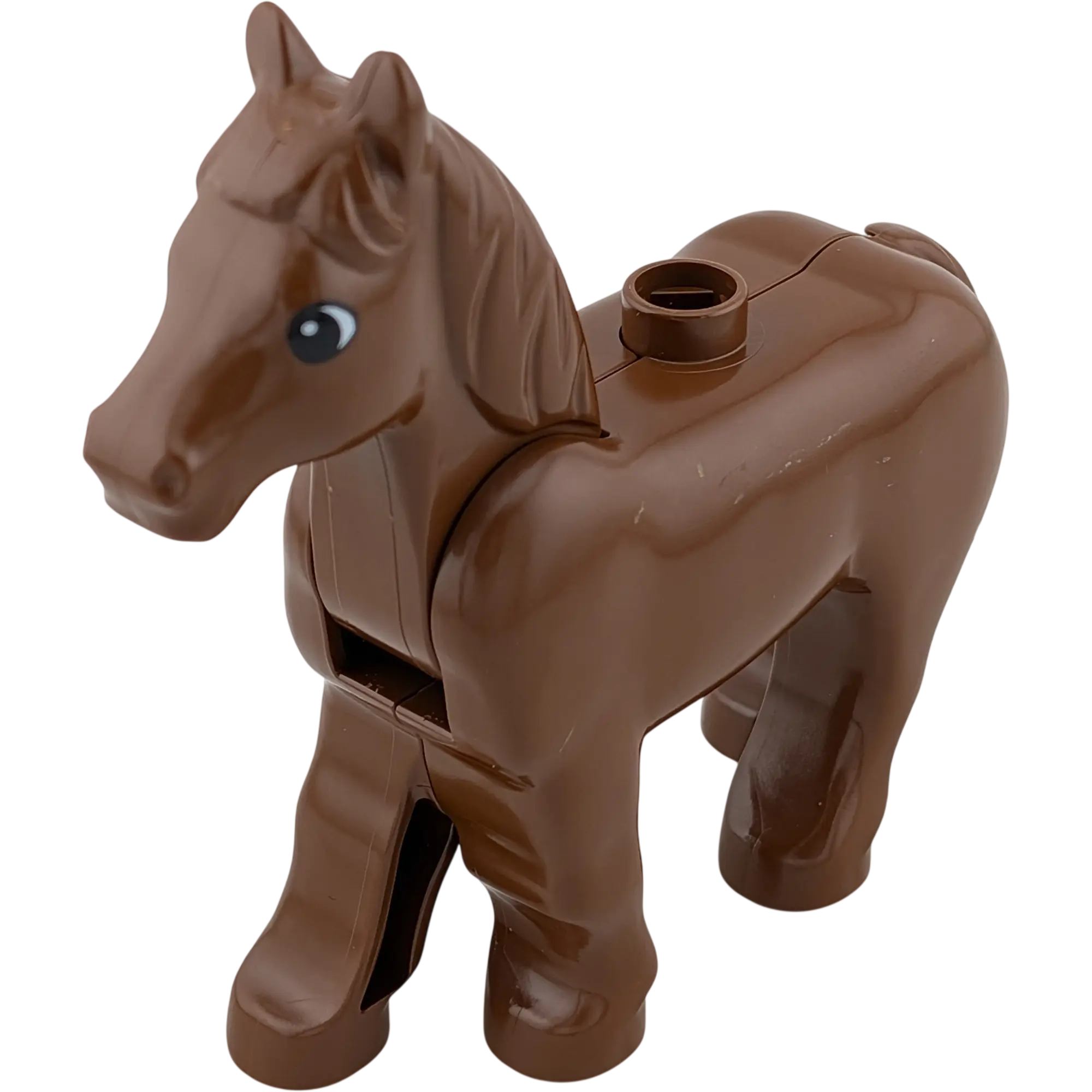 Lego Duplo Pferd dunkelbraun mit Pferd mit beweglichem Kopf