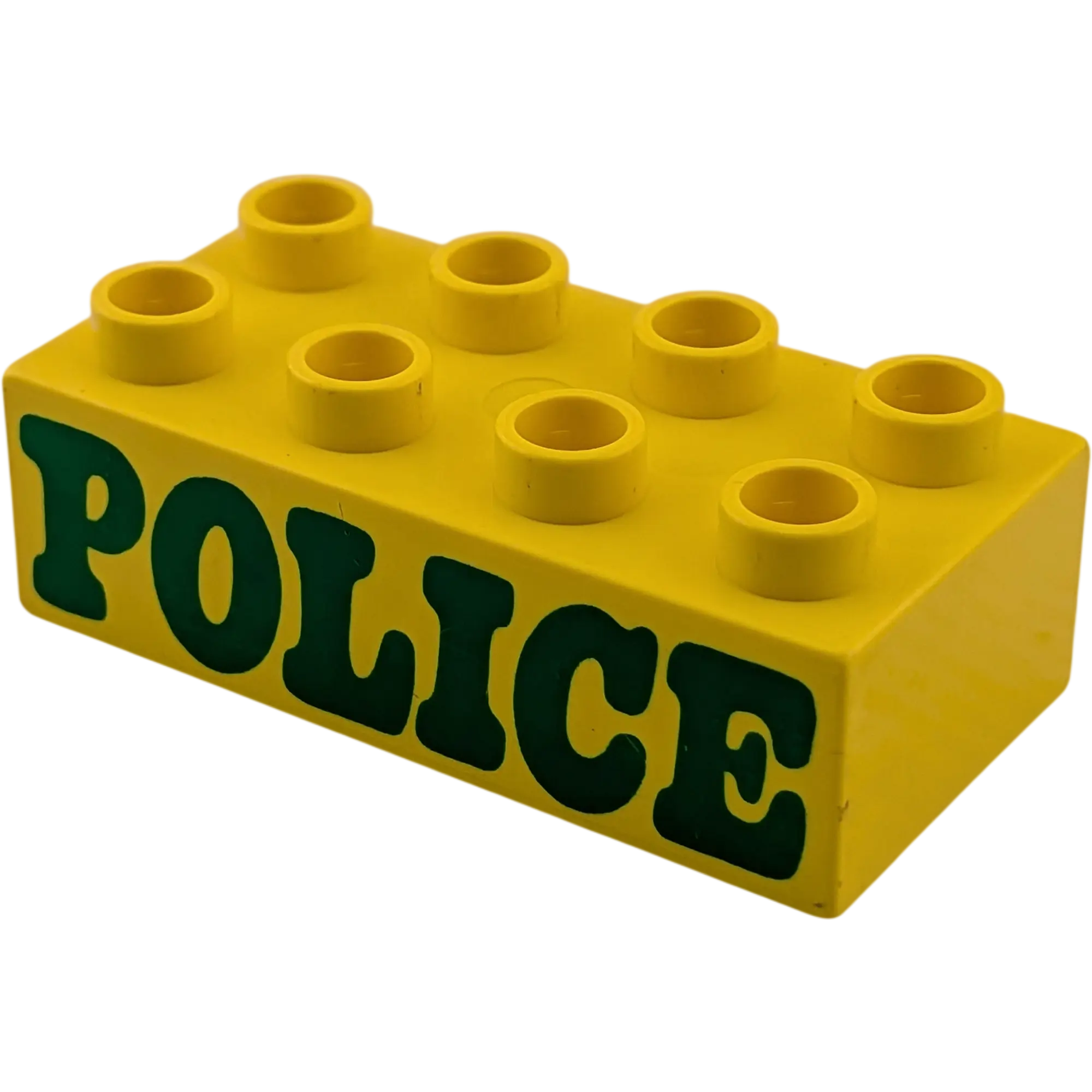 Lego Duplo 2x4 Stein 3011 Gelb Bedruckt mit Police Polizei