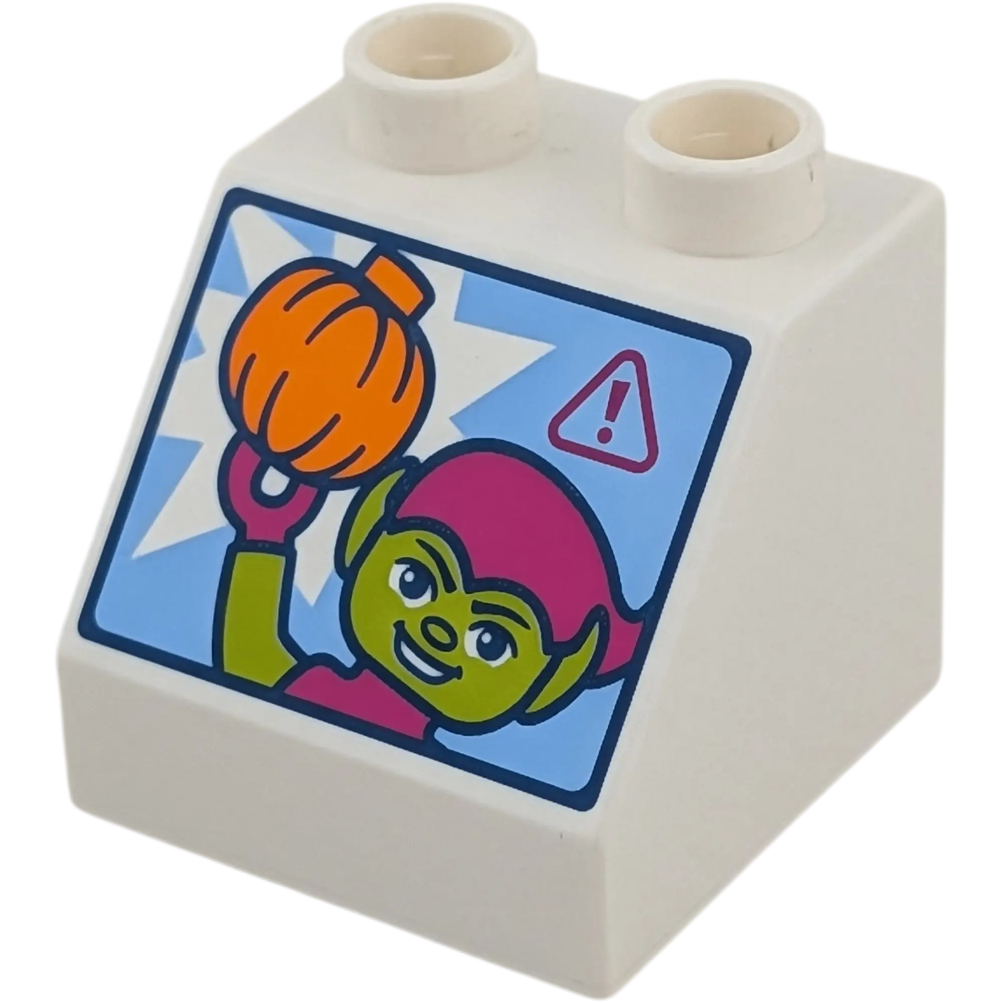 Lego Duplo 6474 Schrägstein 2x2x1 Weiß Alien Kürbis Halloween Goblin Feind Spiderman