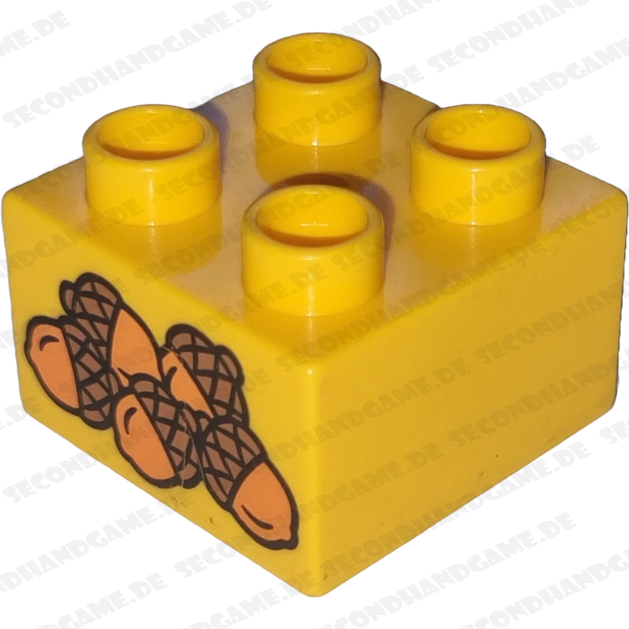 Lego Duplo 2x2 Stein Gelborange Eicheln 3437