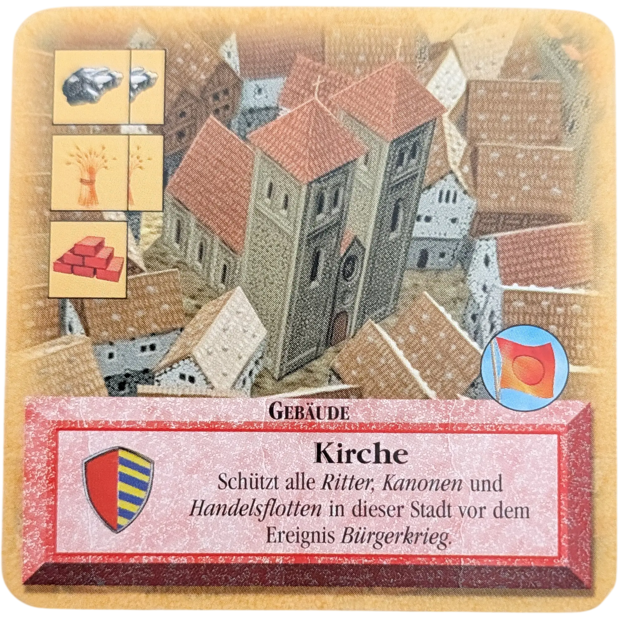 Kosmos Die Siedler von Catan das Kartenspiel Ersatzteil Karte Rot Kirche