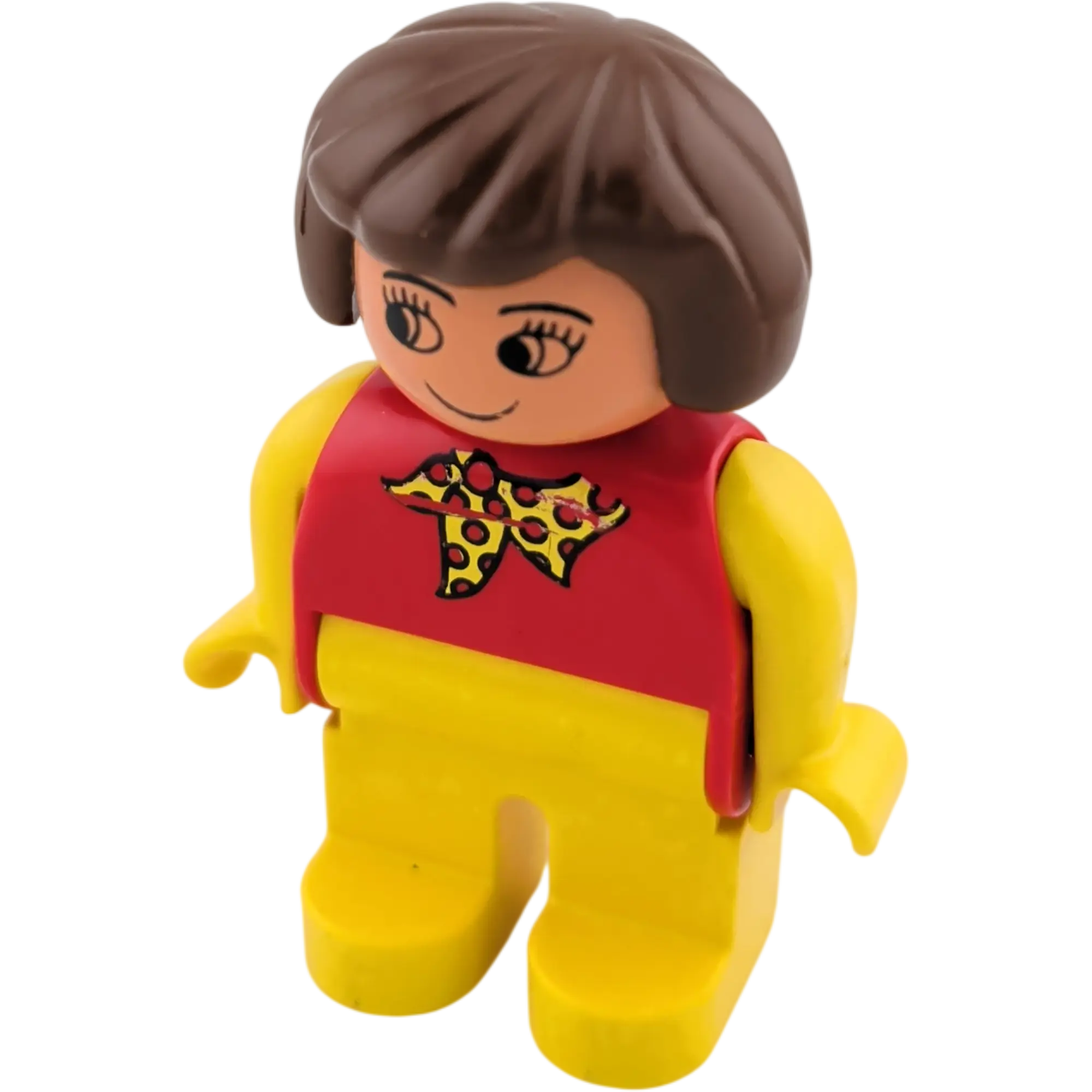 Lego Duplo 47394 Frau braune Haare mit Halstuch Gelb Rot große Augen