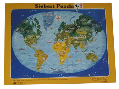 Siebert Rahmenpuzzle 804622 Weltkarte 42 Teile