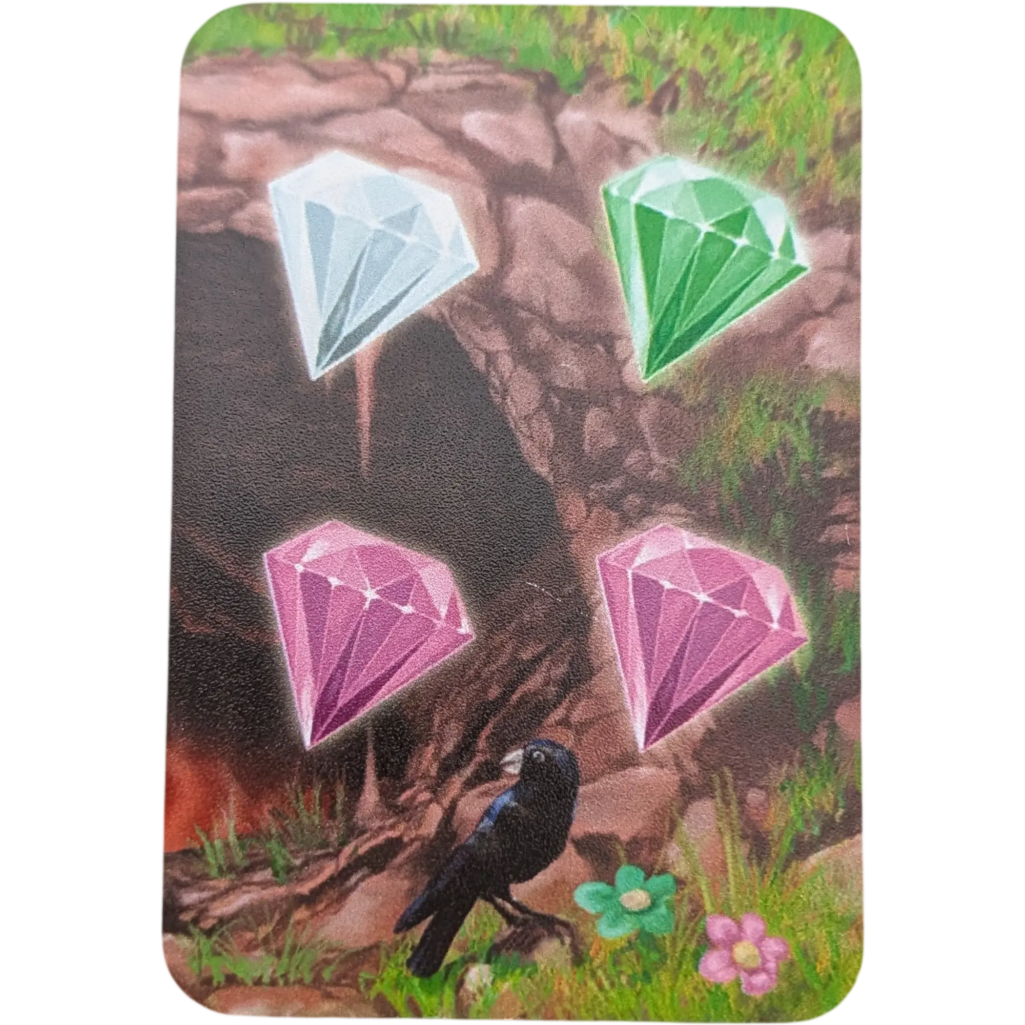 Kosmos Fluss der Drachen Ersatzteile Höhlenkarte 4 Edelsteine Weiß, Grün, Pink, Pink