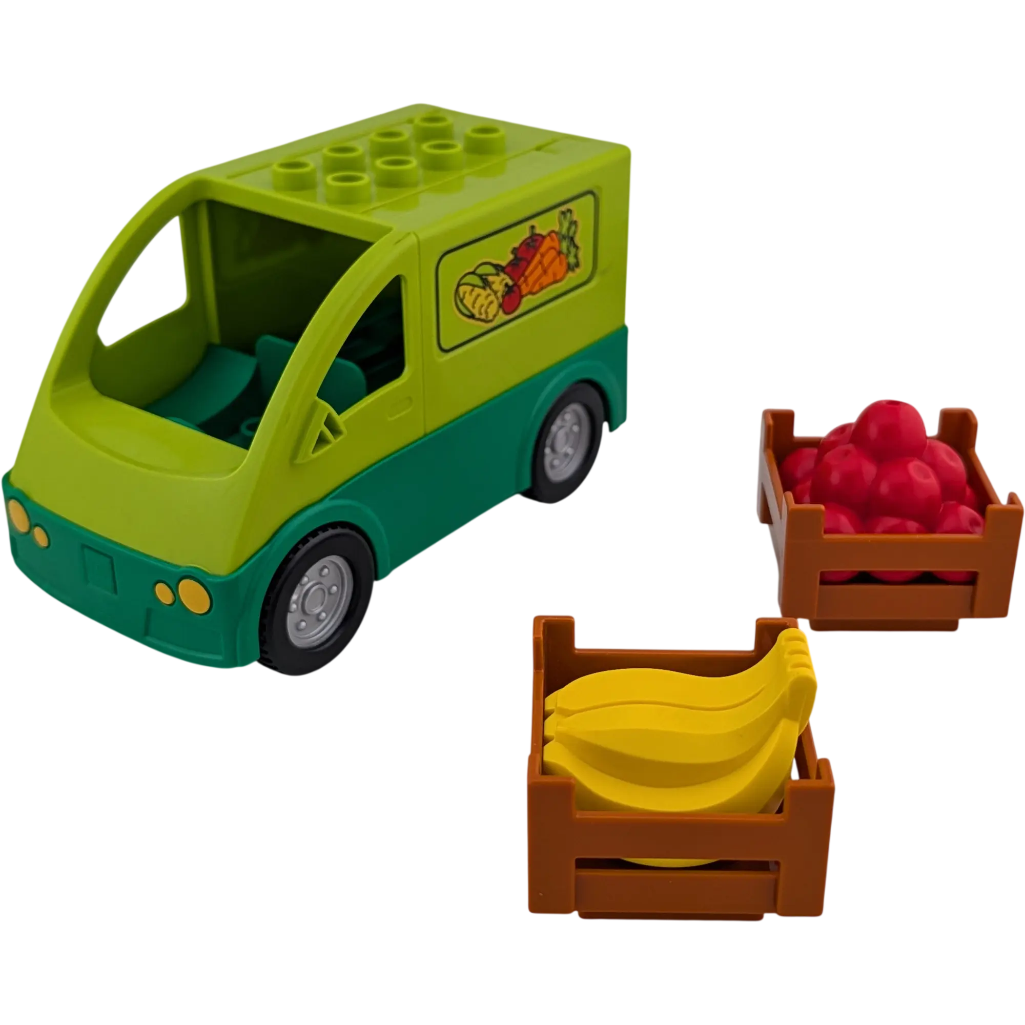 Lego Duplo Auto Gemüse Lieferant Lieferwagen Lime mit Obst