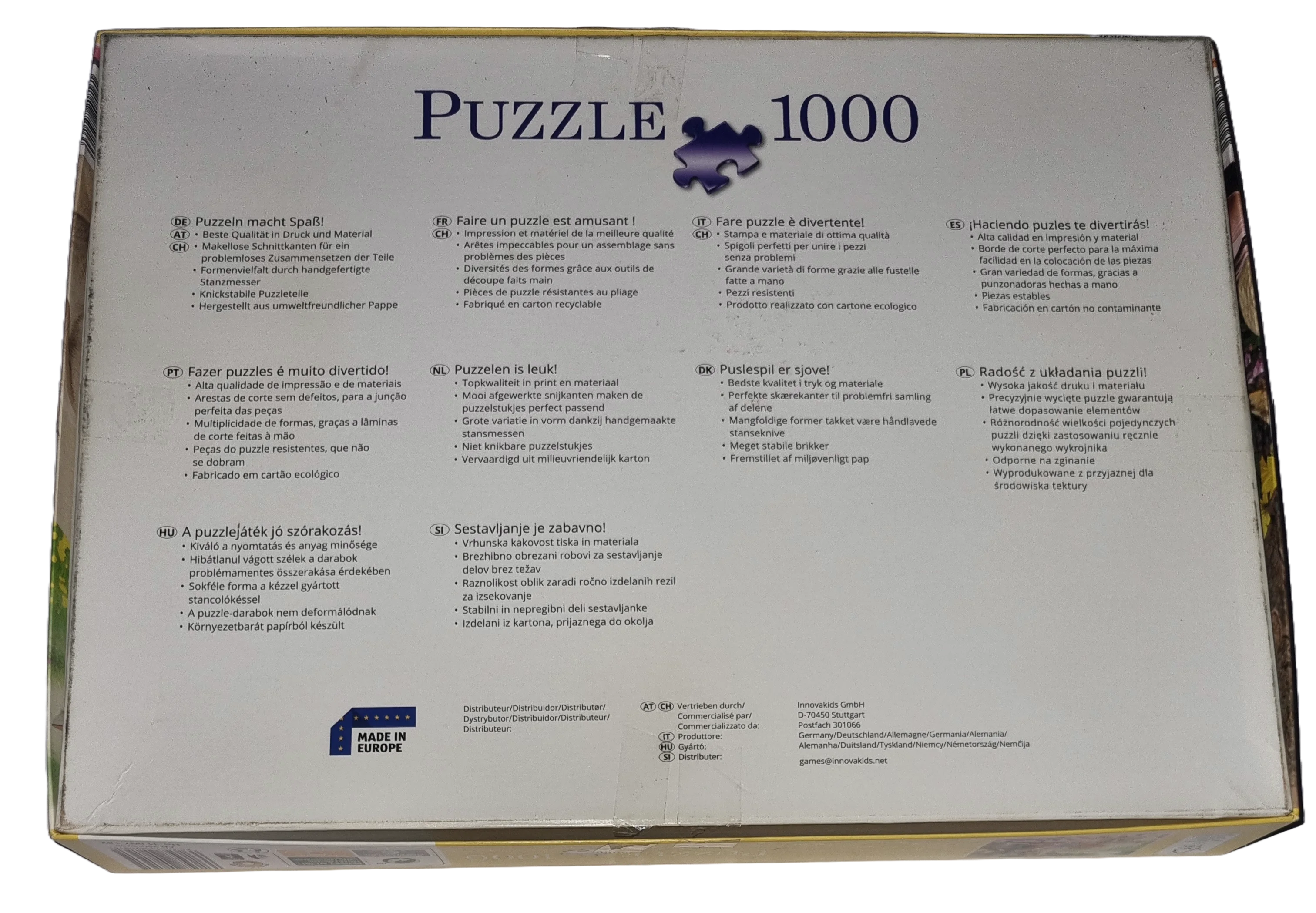 Innovakids Puzzle 1000 Teile Welpen Picknick