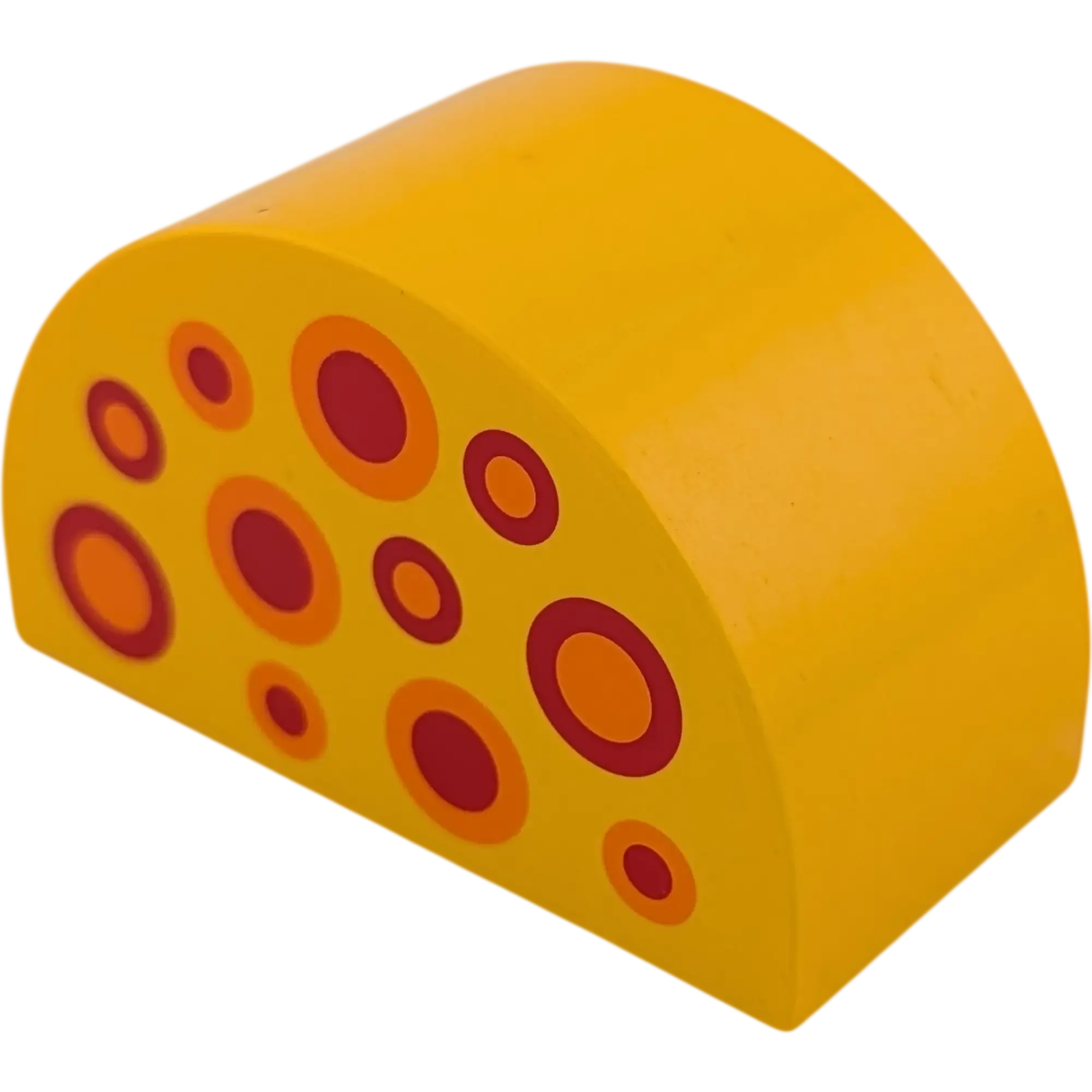 Lego Duplo 31213 Stein 2x4x2 abgerundet Gelborange mit roten Kreisen und Punkten